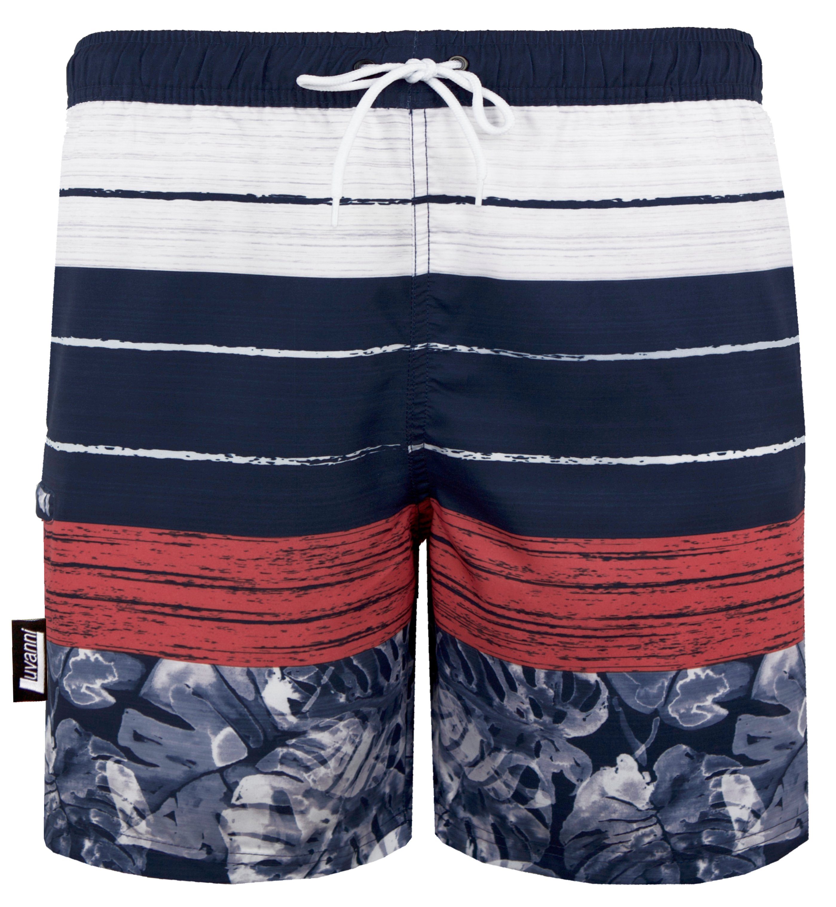 868 Beachshorts Badehose Hose Badeshorts Luvanni Shorts Schnelltrocknende Boardshorts Herren Schwimmhose Kordelzug Männer Badehose