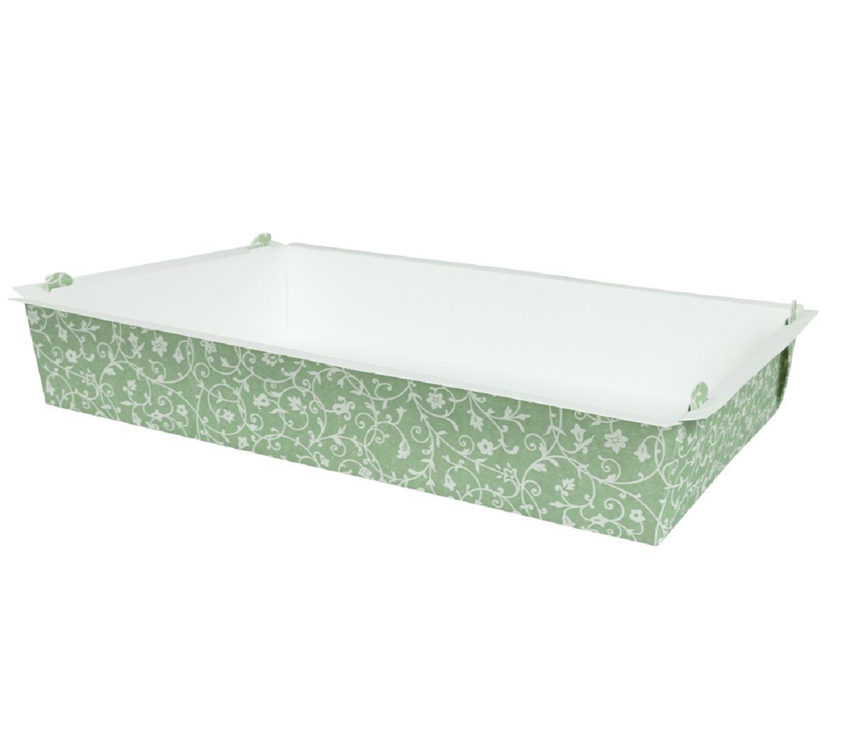 Demmler Backform Back- & Auflaufform Classico - Jade - 2 Stück - aus Ofenkarton, mit schönen Verzierungen - 28,5x18,5x5 cm - Made in Germany