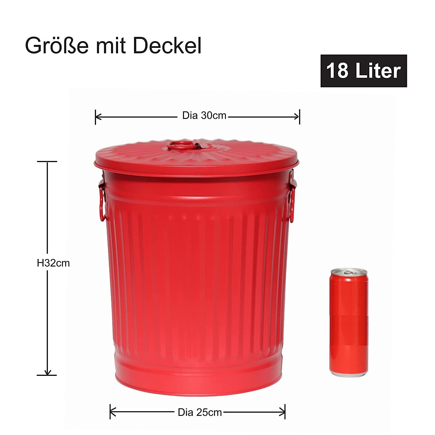 Mülleimer Deckel + 50 mit + Abfalltonne 18L(€32,99/Stück) Jinfa Mülleimer 1 Vintage Mülleimer Müllbeutel Müllbeutel Jinfa