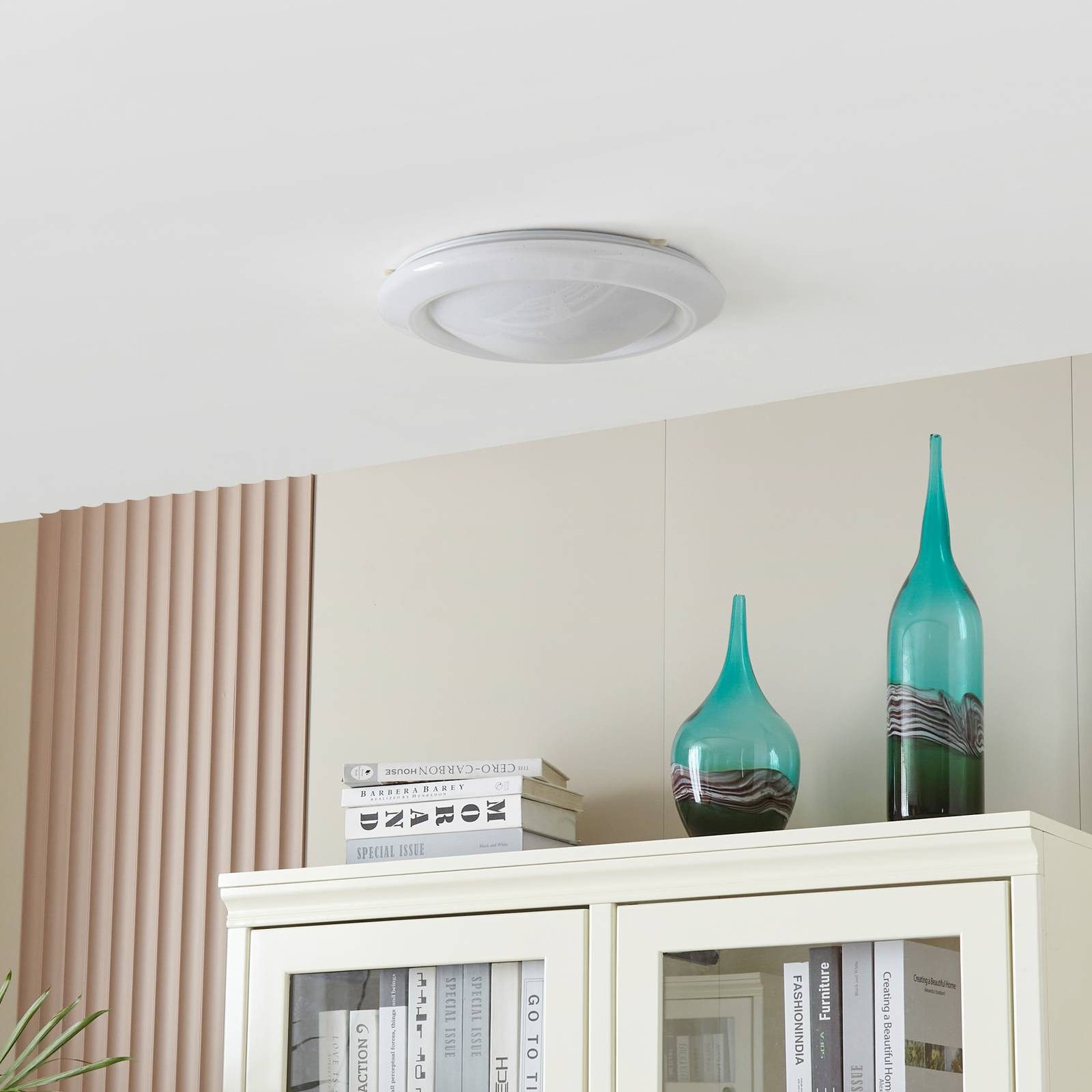 Lindby Deckenleuchten Thejesa, LED, Kunststoff Weiß Farbwechsel RGB + weiß IP20 mit Fernbedienung, LED 18,5 W gesamt, Farbwechsel RGB + weiß