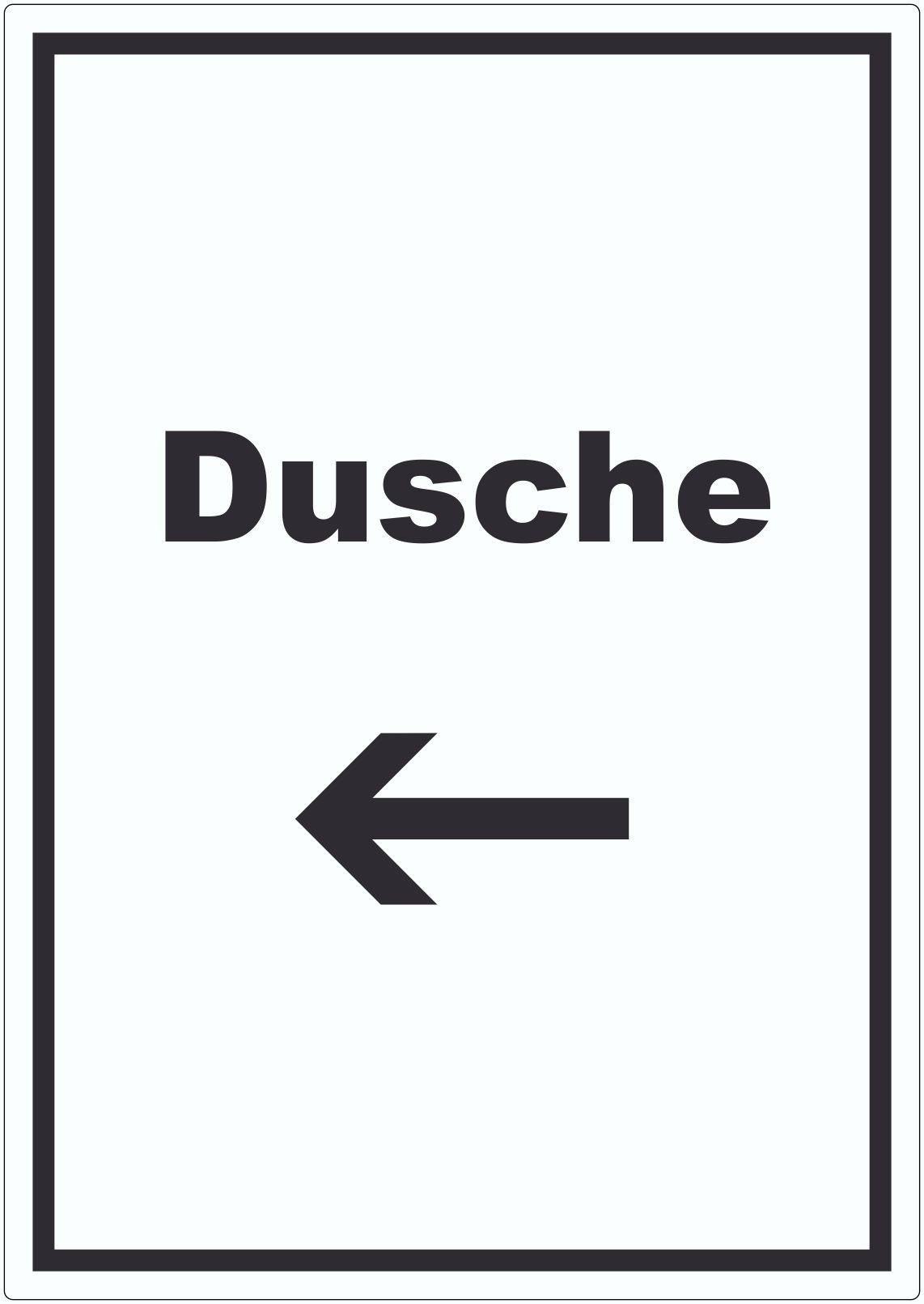HB-Druck Aufkleber Dusche Aufkleber mit Text und Richtungspfeil links waschen Hygiene, wetterfest, UV-beständig, kratzfest