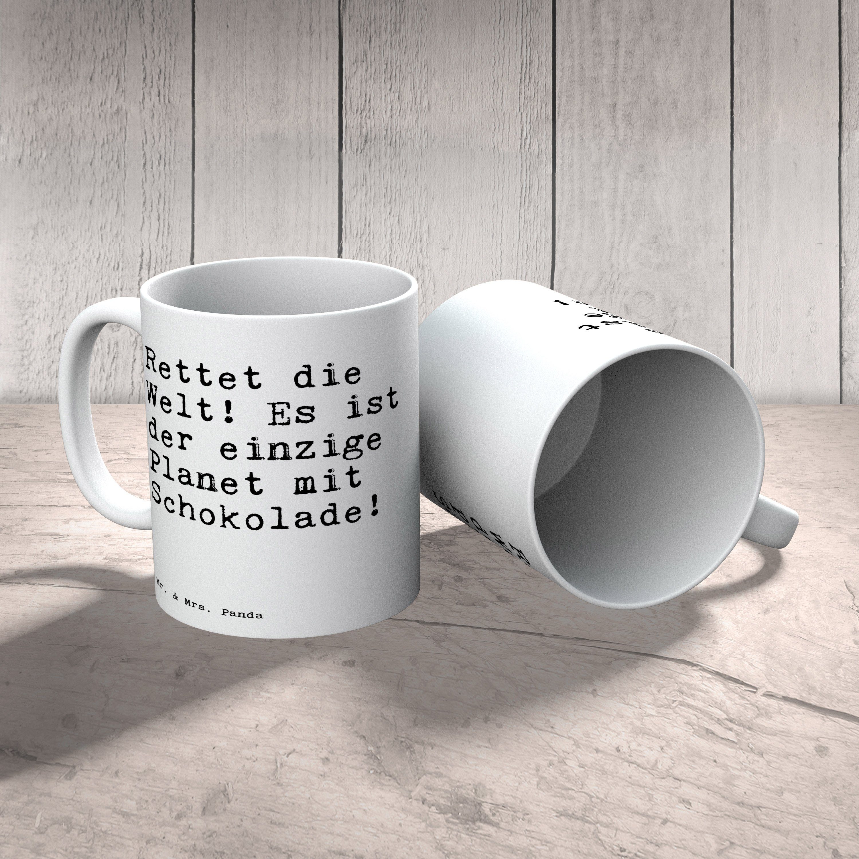 Mr. & Mrs. Spruch, die Schokolade, Rettet Keramik Tasse Panda Welt! - Geschenk, - Es... Zitate, Weiß