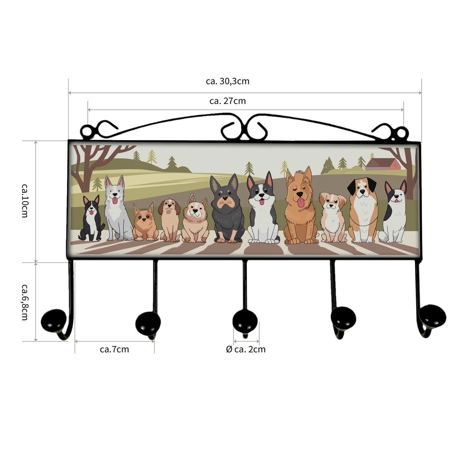 speecheese Garderobenleiste Hunde Kleiderhaken Leiste mit 5 Haken für Hunde günstig online kaufen