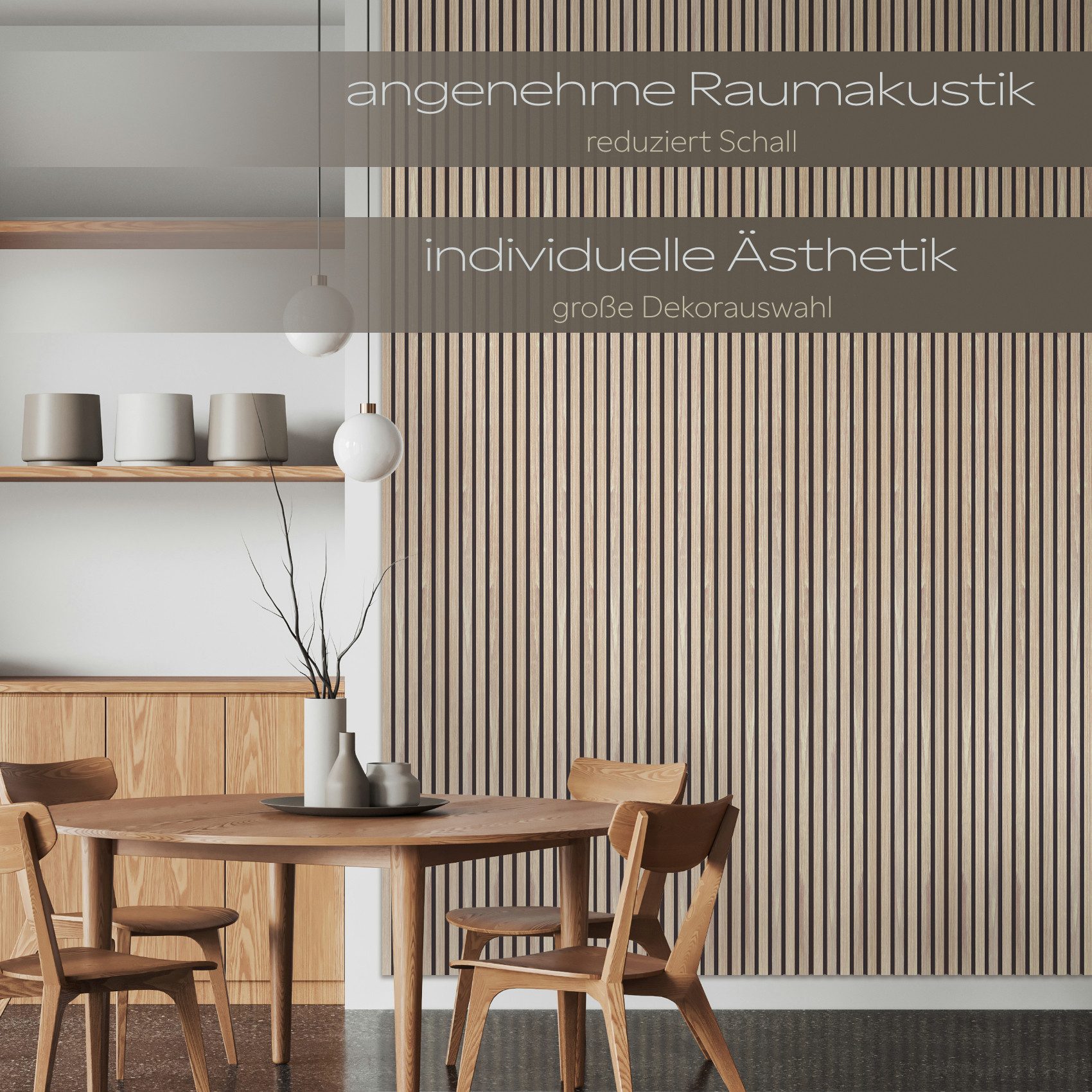 Hexim Wanddekoobjekt (Akustikpaneele 4 Stück 278x60cm Holz Comfort - flexible Lamellenwand MDF Wandpaneele Lamellenverkleidung Wandverkleidung schalldämmend 6.6 – Bild 3 von 5