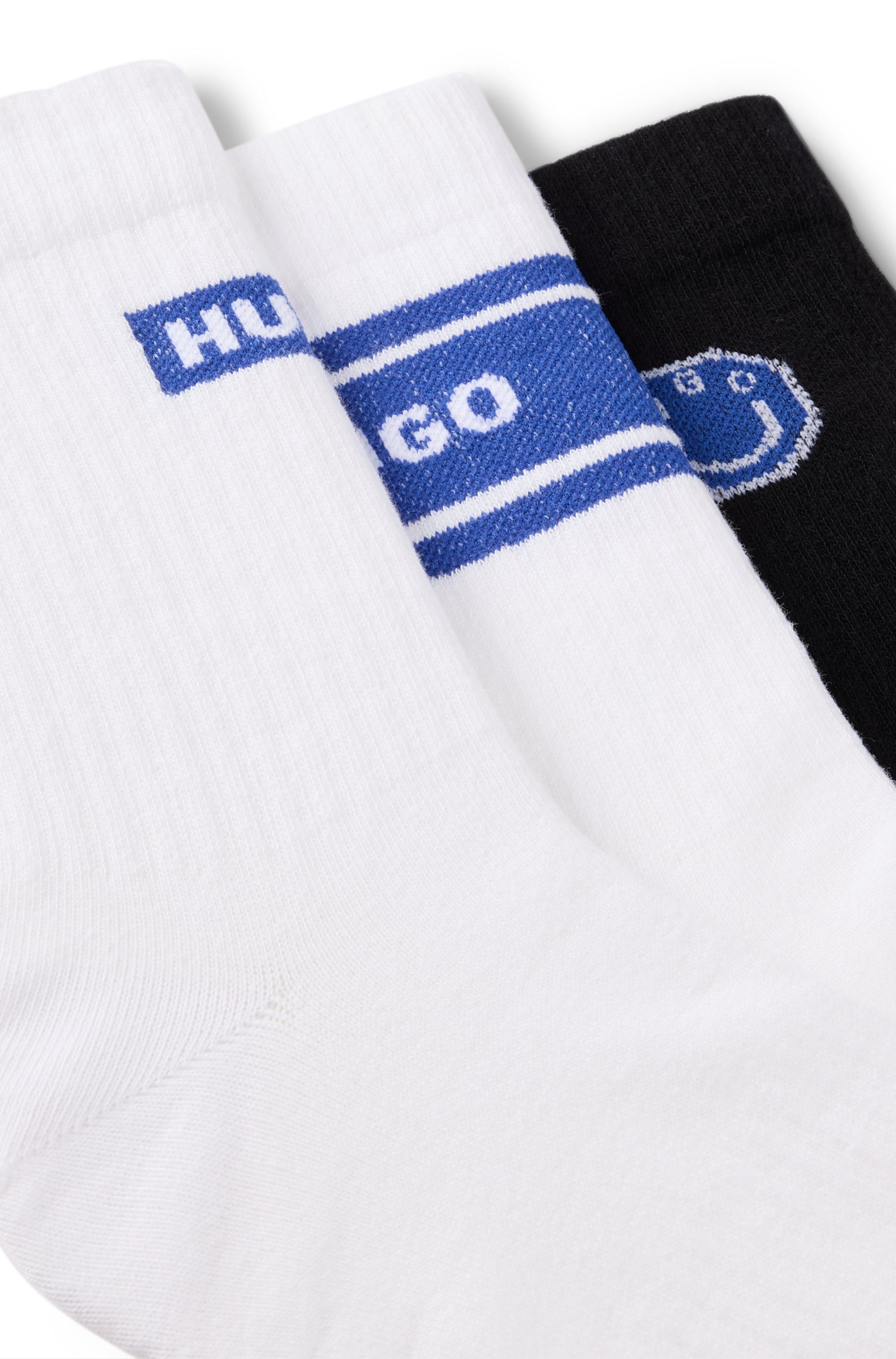 HUGO Socken 3P QS BLUE DESIGN (Packung, 3-Paar) mit Branding UNISEX Sportsocken