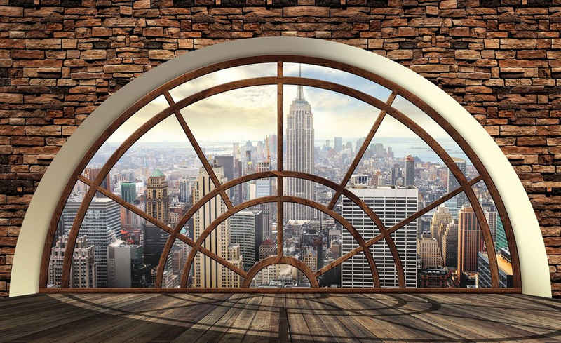 Consalnet Vliestapete New York Fensterblick, verschiedene Motivgrößen, für das Büro oder Wohnzimmer