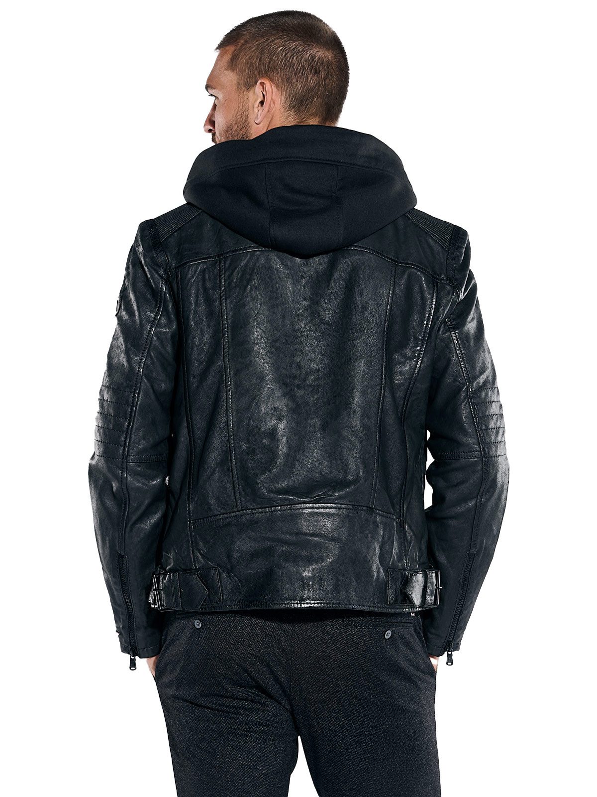emilio adani Lederjacke emilio adani Herren Lederjacke, Schwarz günstig online kaufen