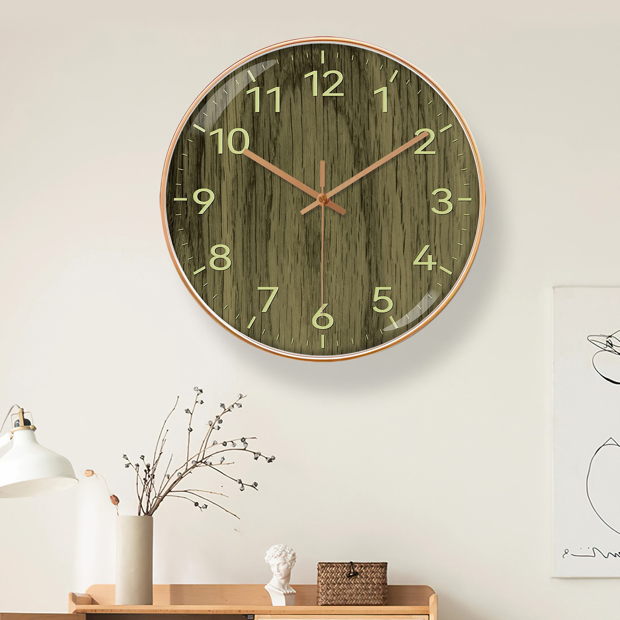 Luckice Wanduhr Analoge Funk-Wanduhr,12 Zoll 30cm,Minimalistischer Stil (Zi günstig online kaufen