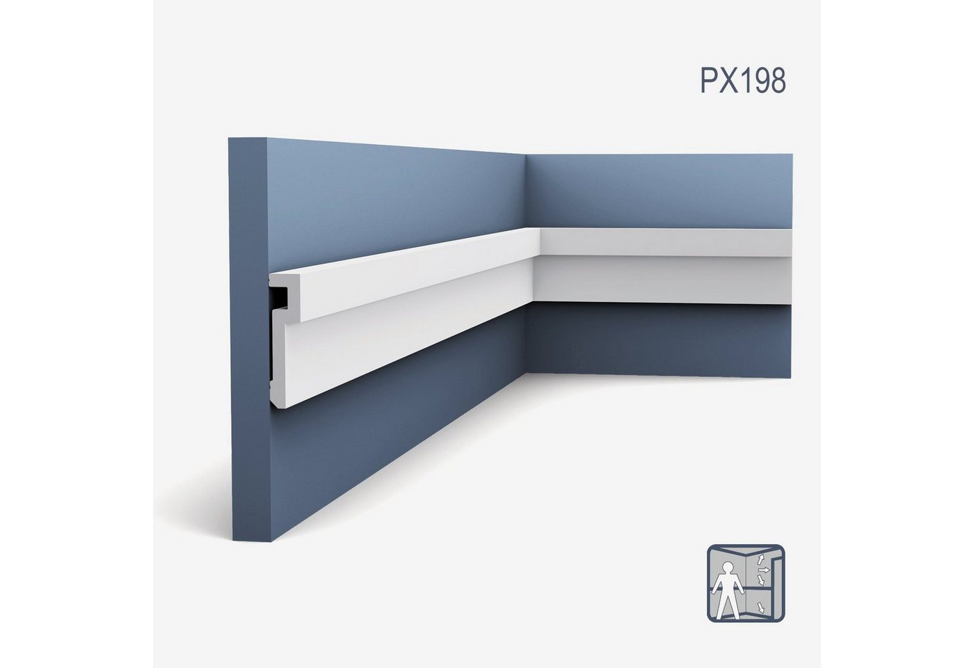 Thumbnail - Orac Decor Zierleiste PX198-box MODERN Wandleisten 1 Karton SET mit 24 Sockelleisten 48 m, kleben, Duropolymer®, 24-St.,...