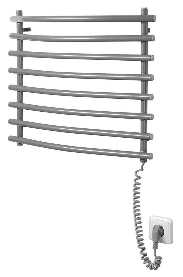 Aqualine Handtuchstange Handtuchtrockner elektrisch, 570x465mm, 72W, (RAL9007), Aqualine-SU210A