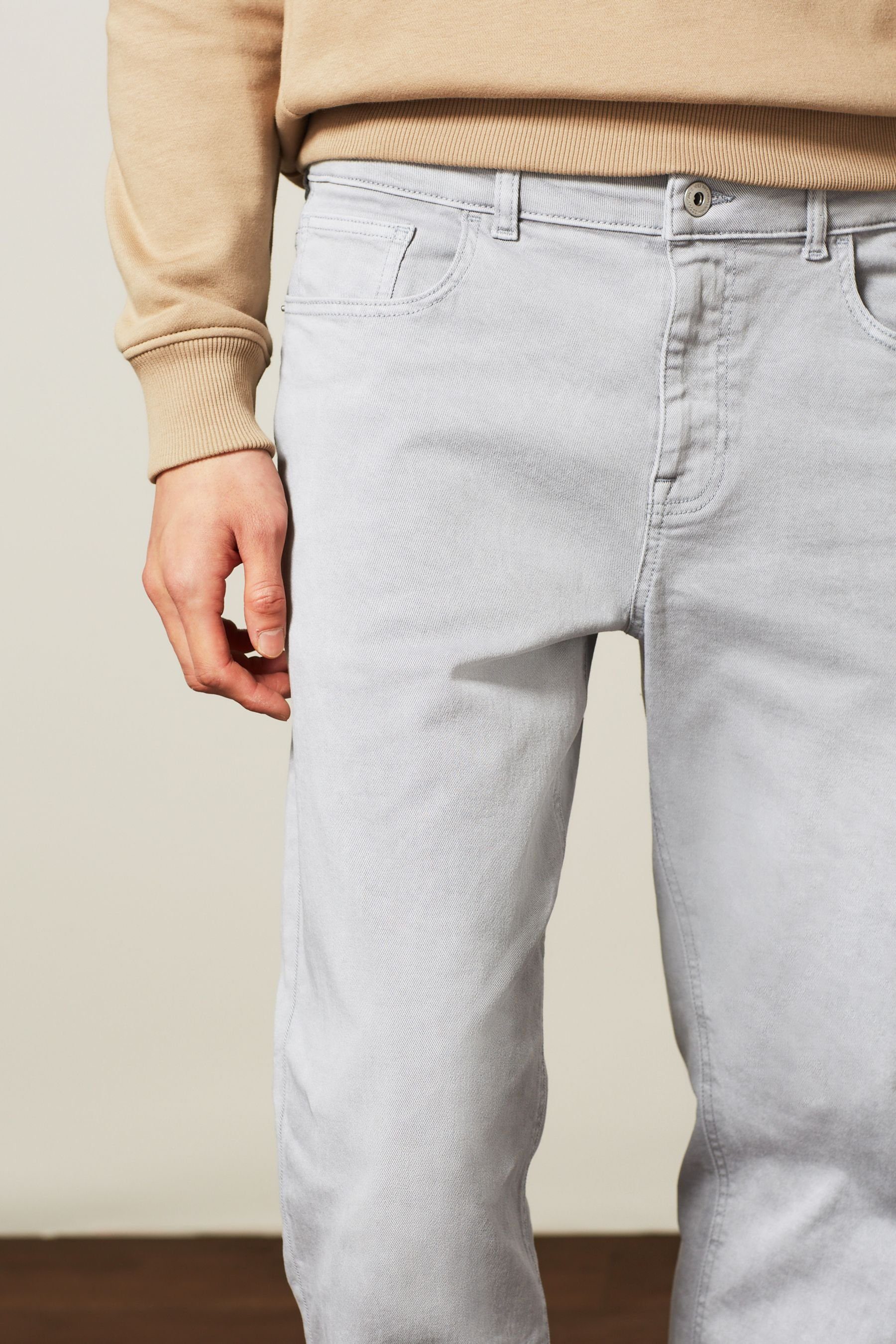 Next Straight-Jeans Grey (1-tlg) Straight Fit Stretch-Jeans Pale Gefärbte