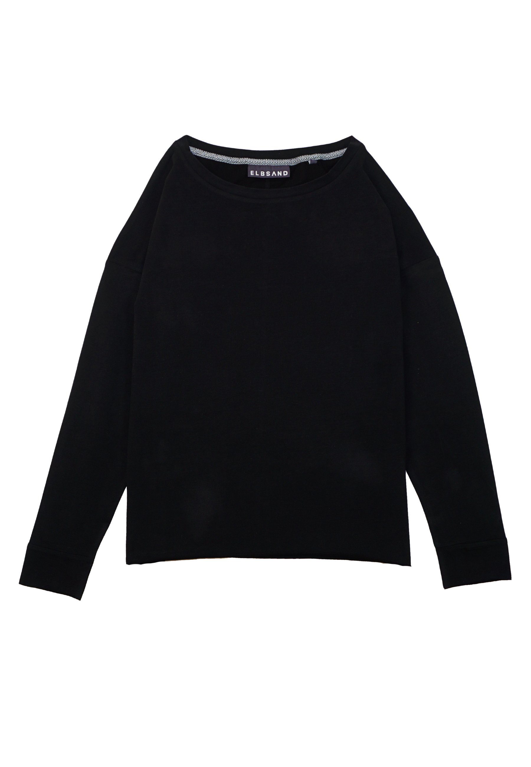 Elbsand Sweatshirt Sweatshirt Riane Pullover mit vertikalem Backprint (1-tlg) schwarz