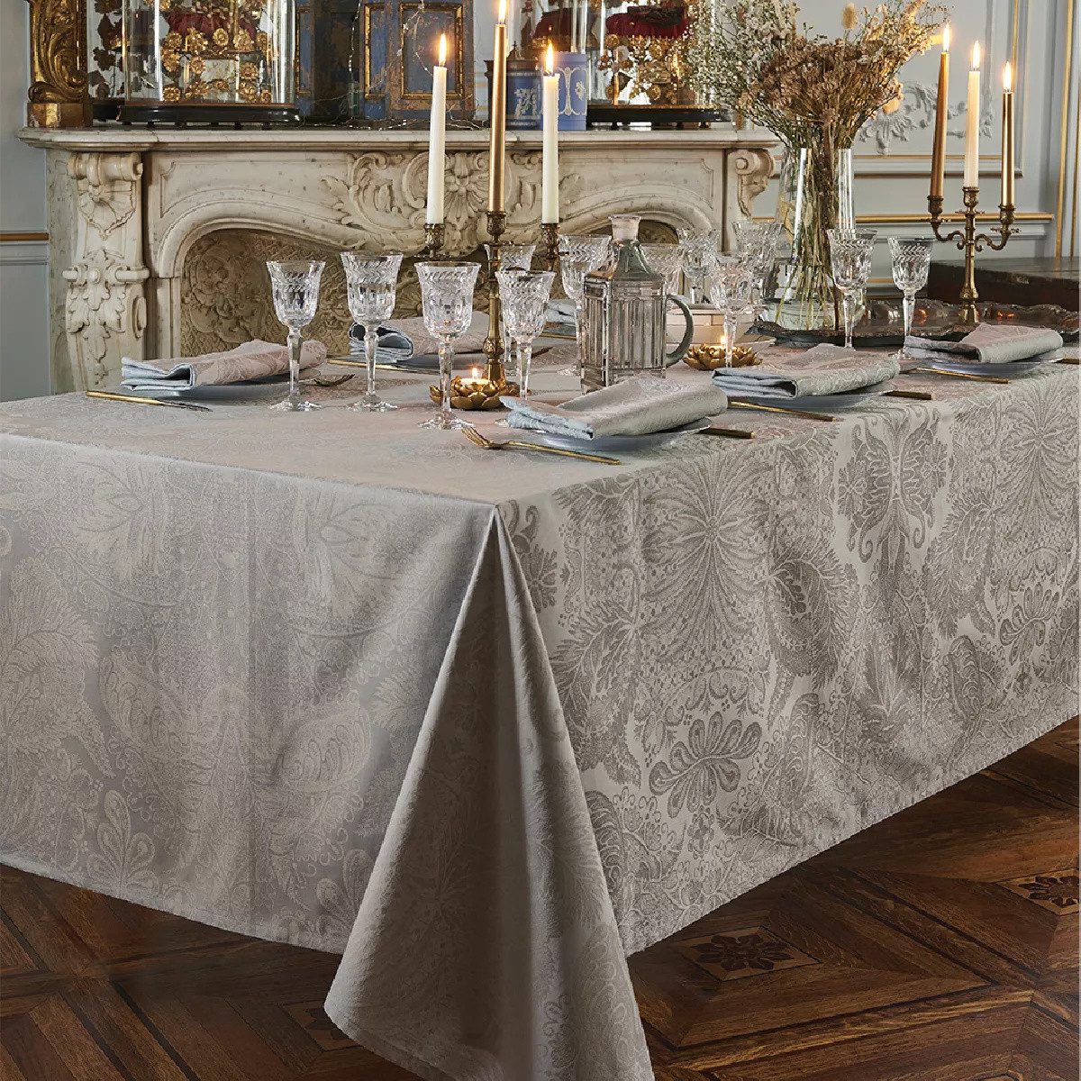 Garnier Thiebaut Tischdecke Mille Isaphire Beige - Baumwolle