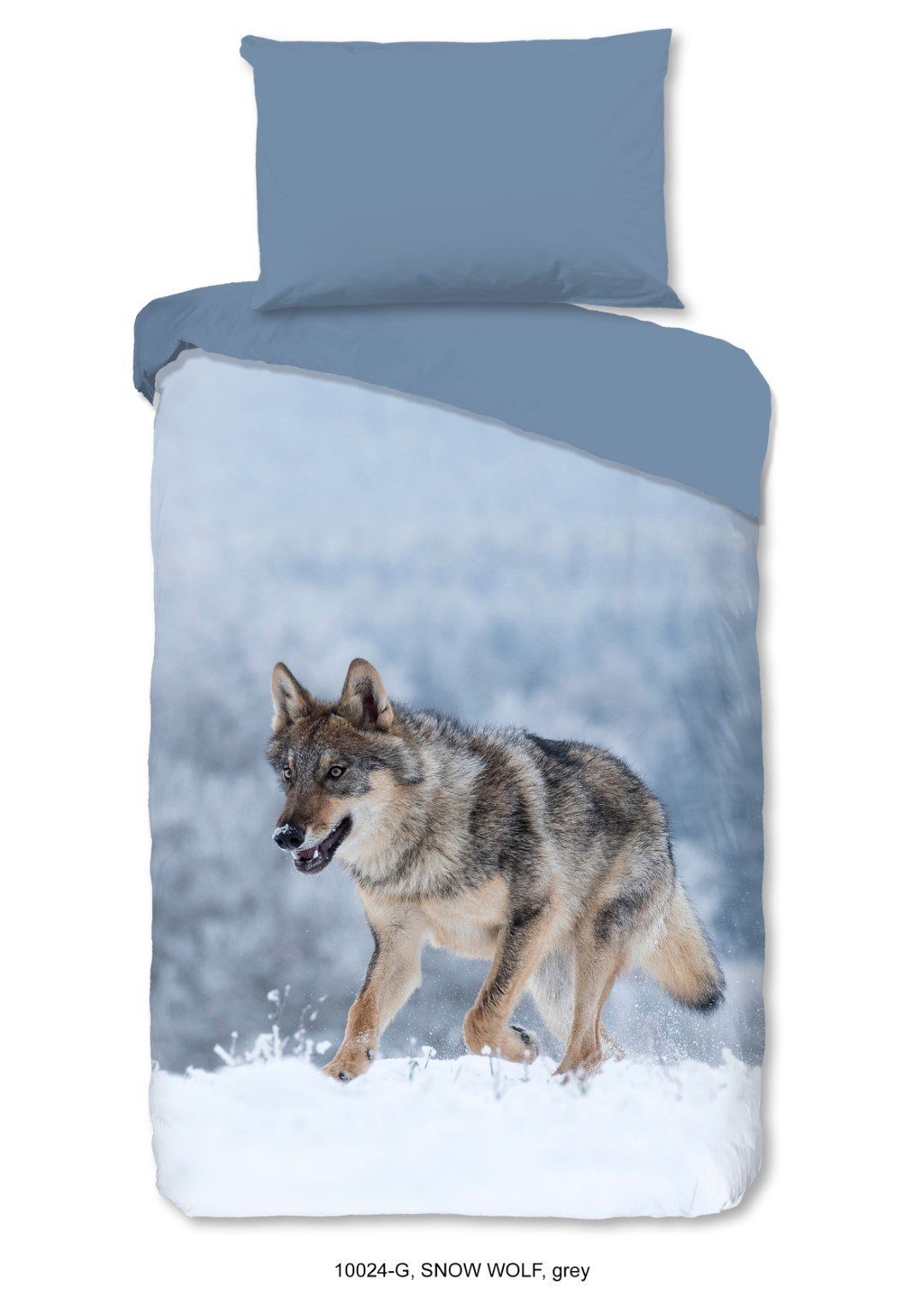 Bettwäsche SNOW WOLF Bettwäsche-Set Bettbezug & Kissenbezüge, good morning, Renforcé, 2 teilig, wolf