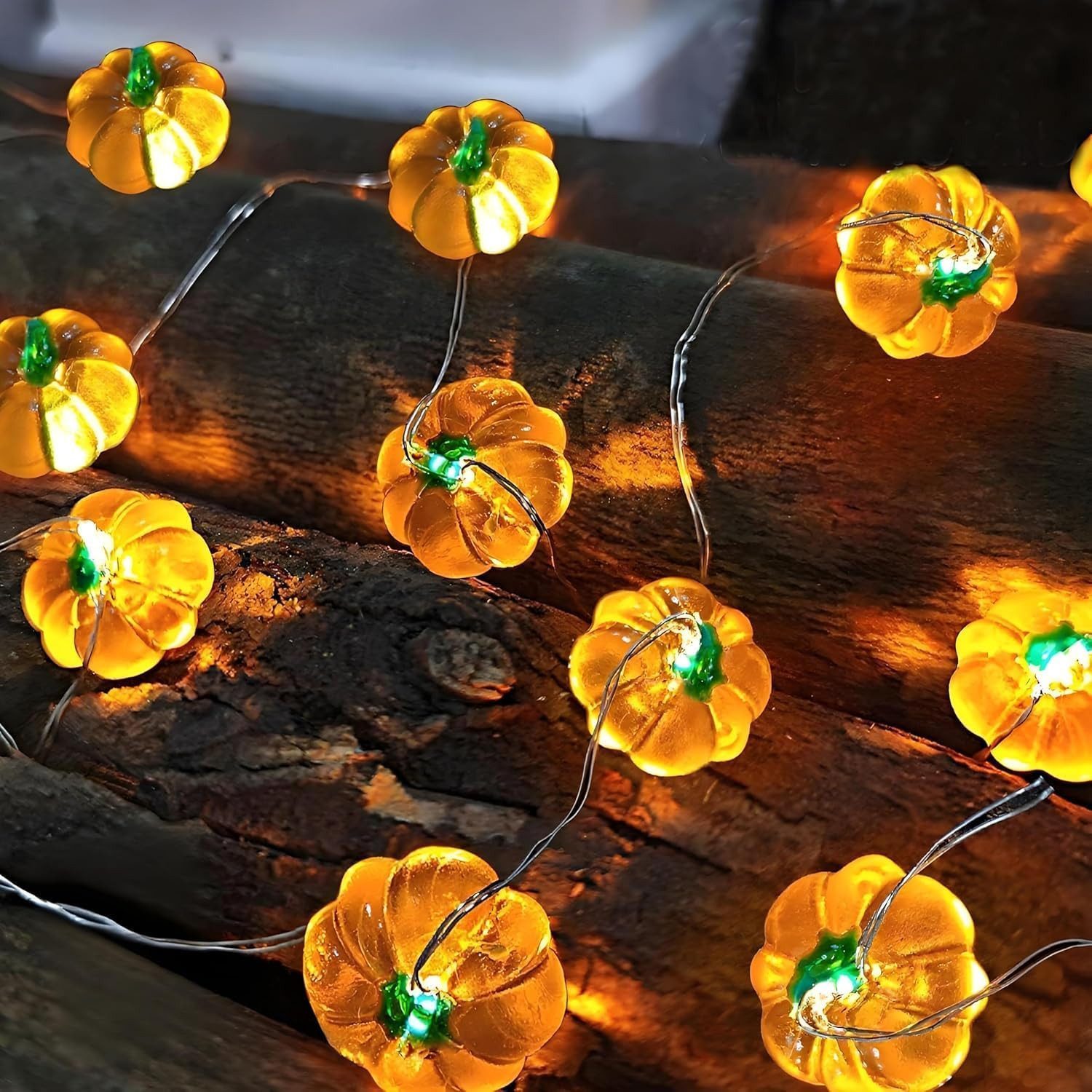 FELIXLEO LED-Lichterkette Kürbis Lichterkette