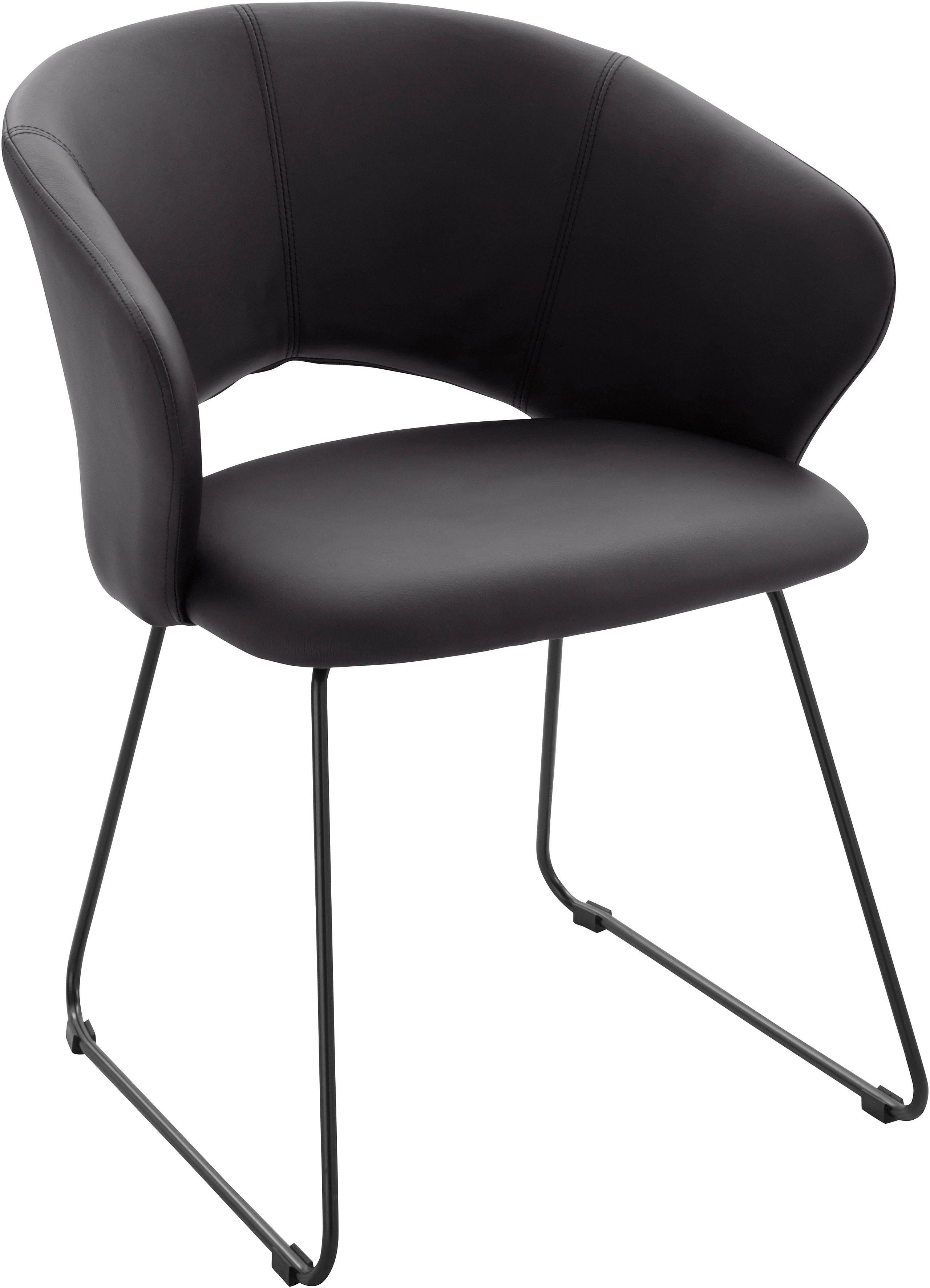 cm schwarz Esszimmerstuhl Form, und in Kunstleder INOSIGN 47 Plymouth, Bezug Metallgestell Sitzhöhe Kufen