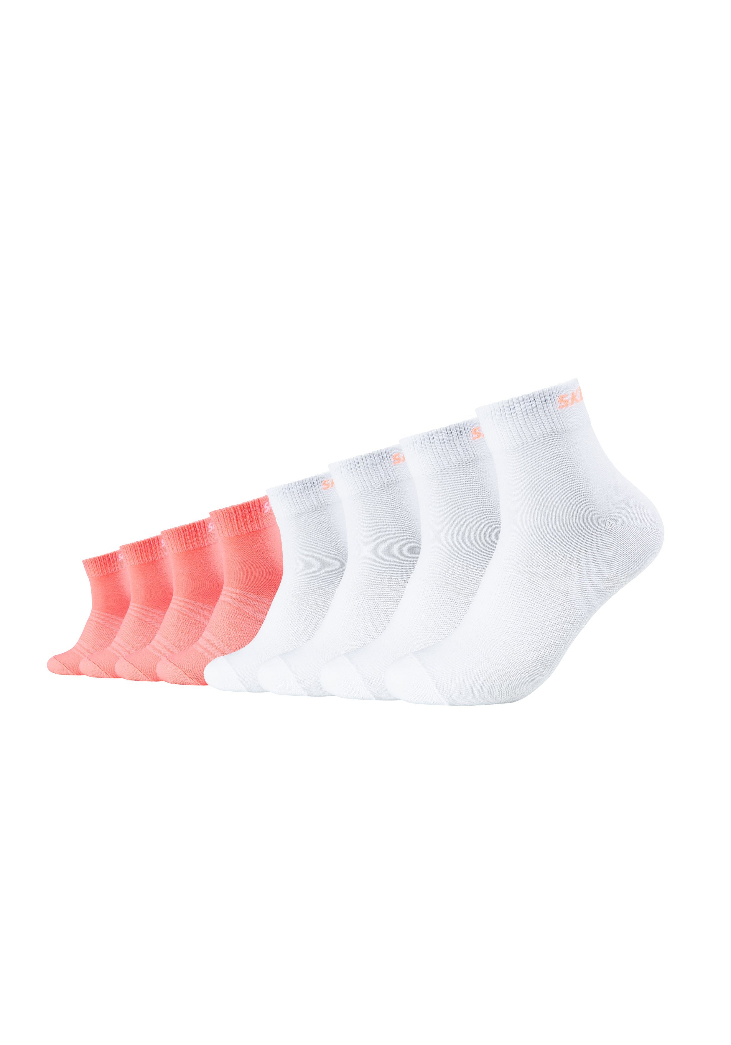 Skechers Socken (8-Paar) im 8er-Pack mit schickem mehrfarbig Markenschriftzug rot