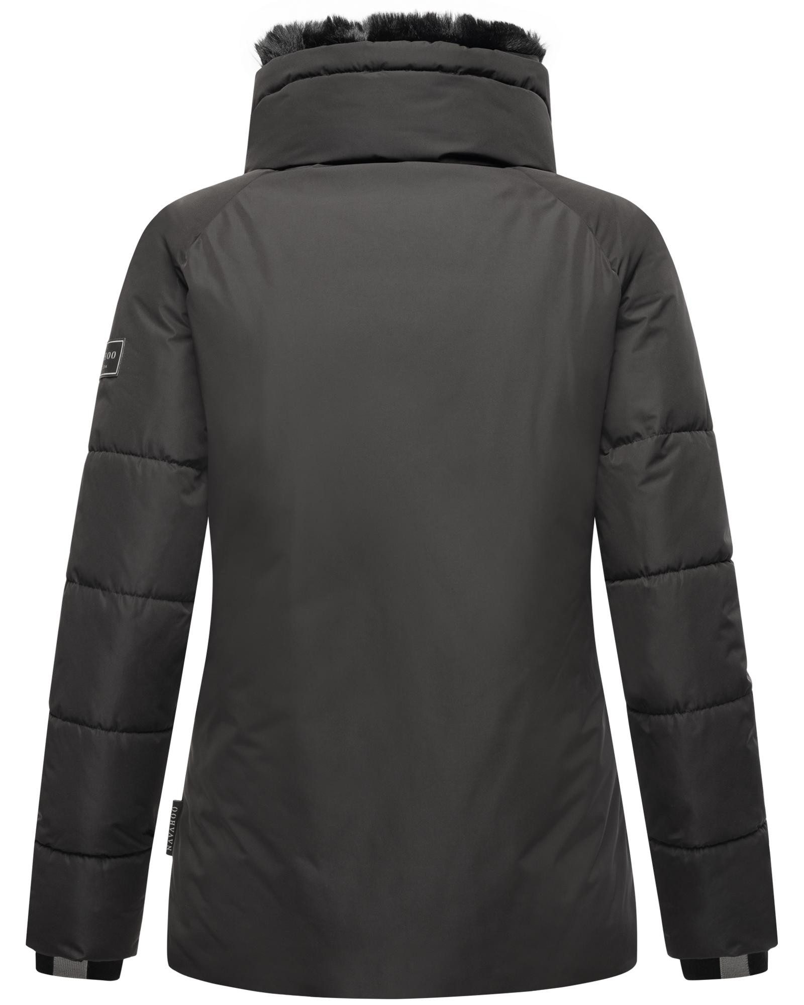 Navahoo Winterjacke Frostii XIV modische Damen Winter Steppjacke mit Kunstfellkragen