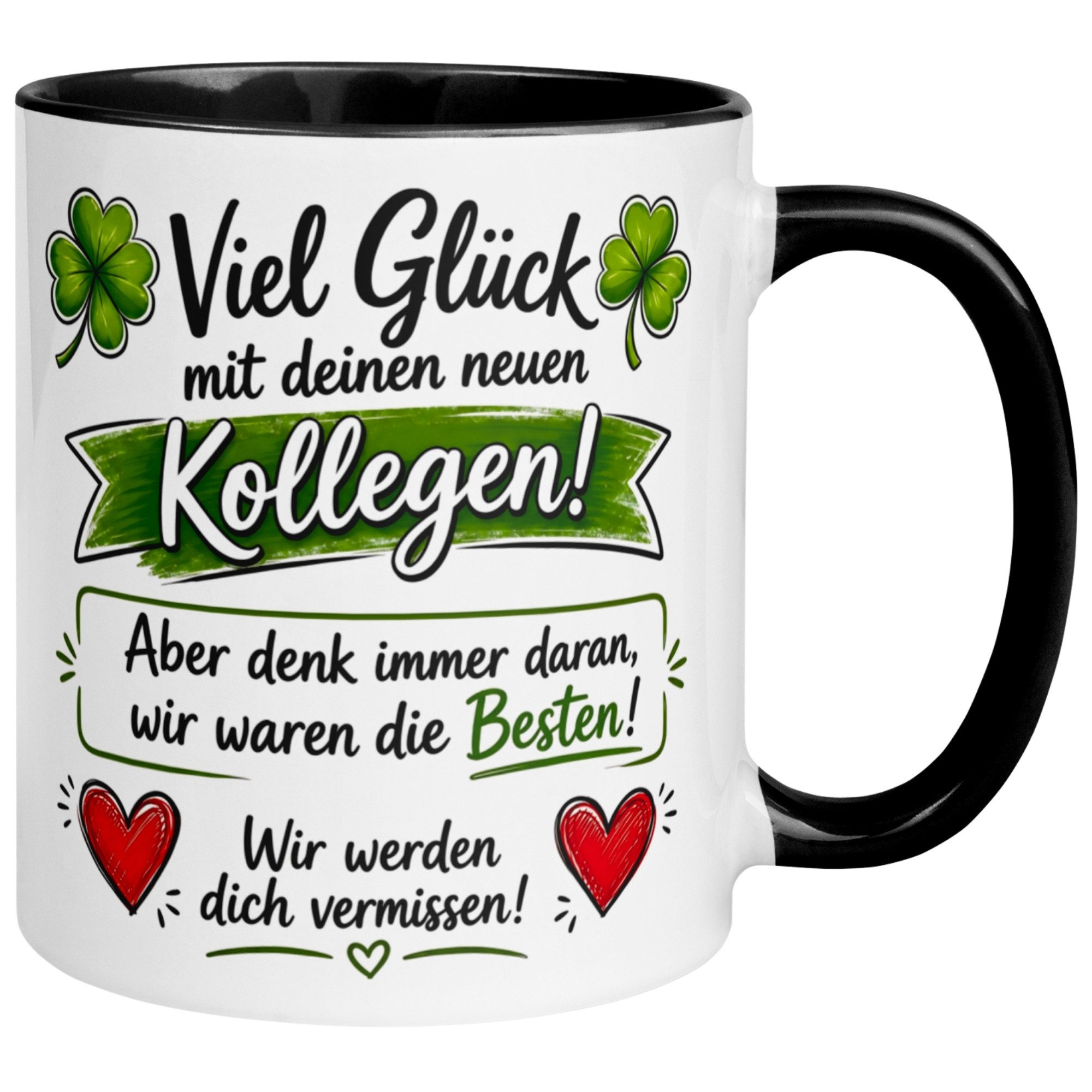 Momentals Tasse Abschied – „Viel Glück mit deinen neuen Kollegen“ – Abschiedsgeschenk, Gratis Versand · Links-&Rechtshänder · Spülmaschinenfest