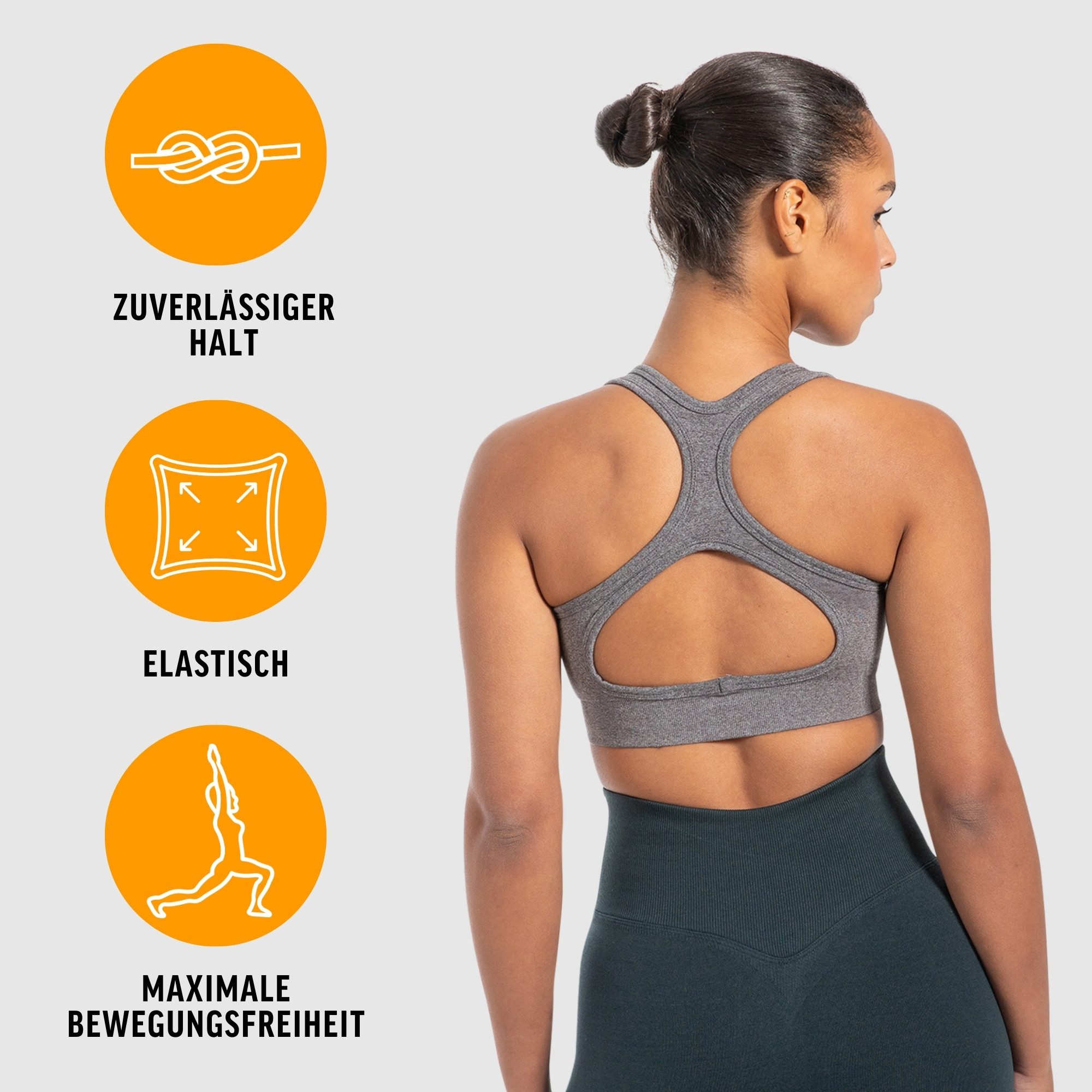 Smilodox Sport-BH Louisa, Blickdicht Rutschfester Sport Bra, Gerippter Stoff Top Shaped Fit ärmelloses Oberteil, Atmungsaktives Yoga Tank Top