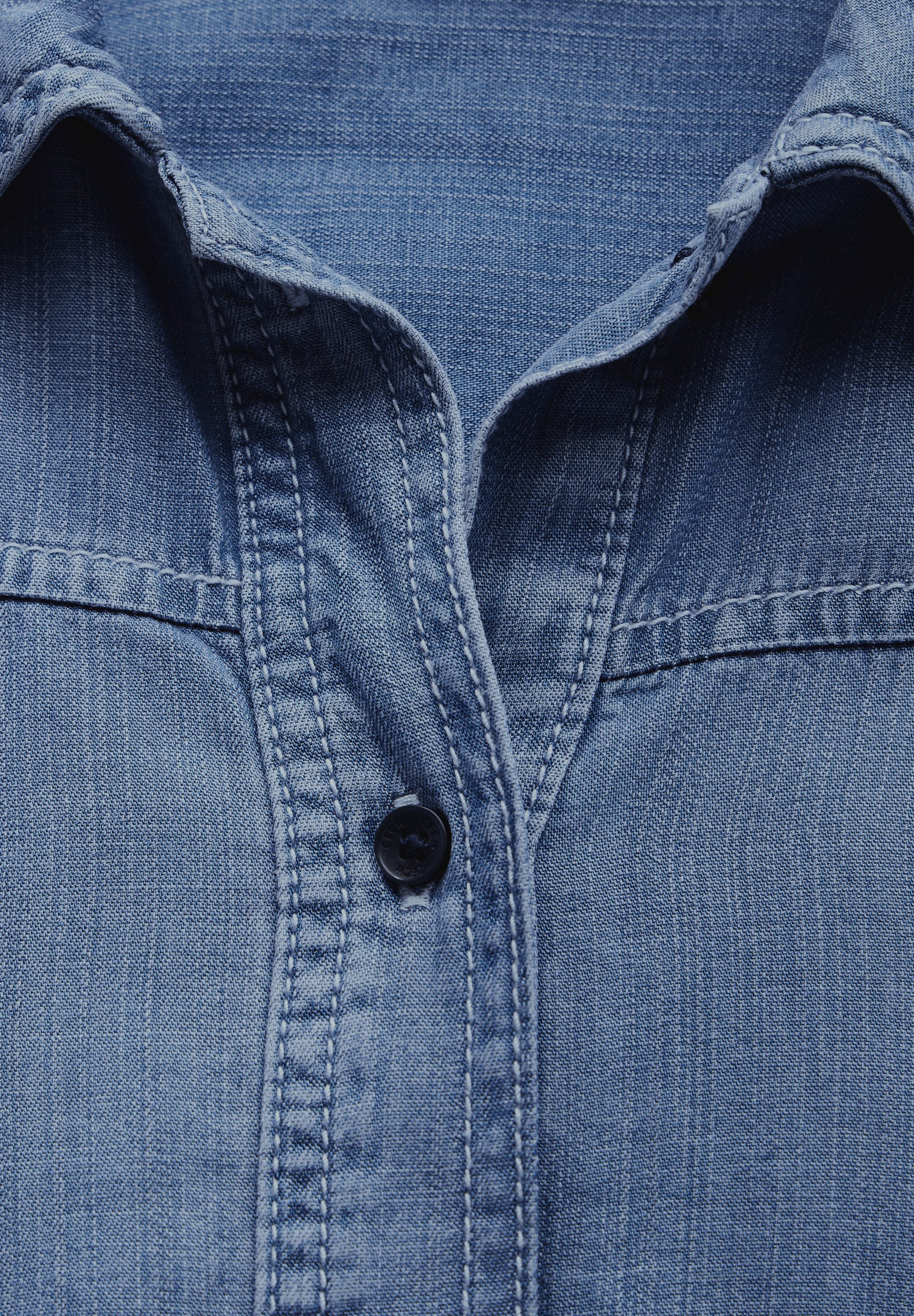 CECIL Langarmbluse in Denim-Optik