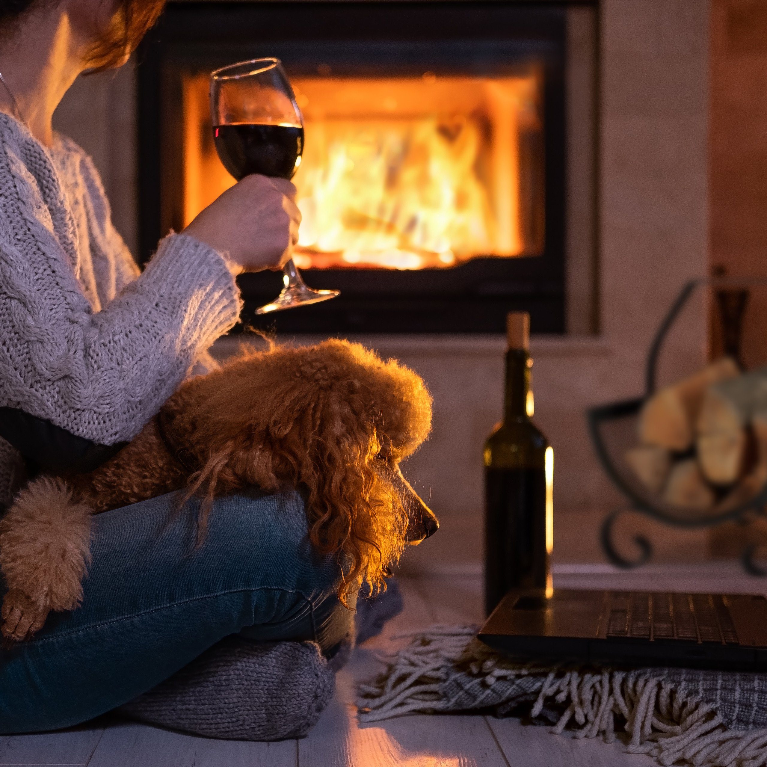 relaxdays Kaminholzkorb schwarz