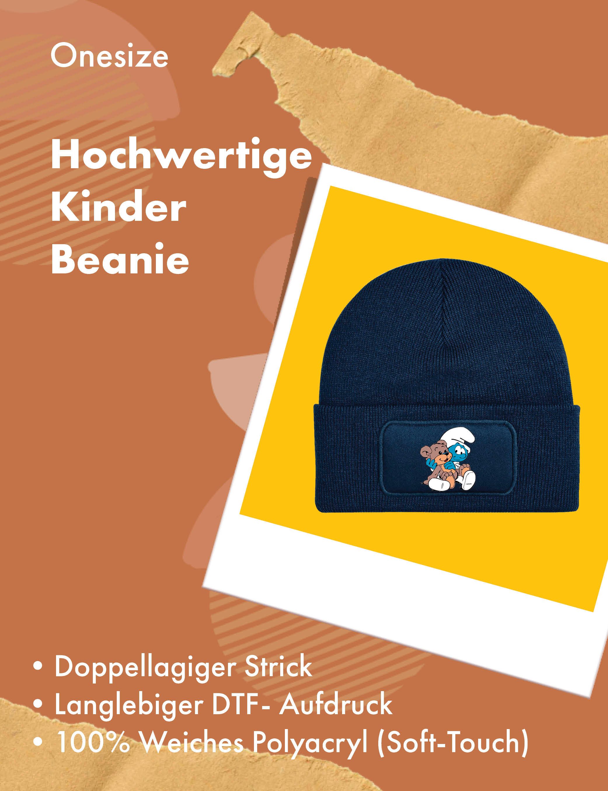 Youth Designz Beanie Kinder Beanie Mütze Baby Schlumpf Schlümpfe Fun Print Geschenk Wintermütze Strickmütze für Jungen & Mädchen