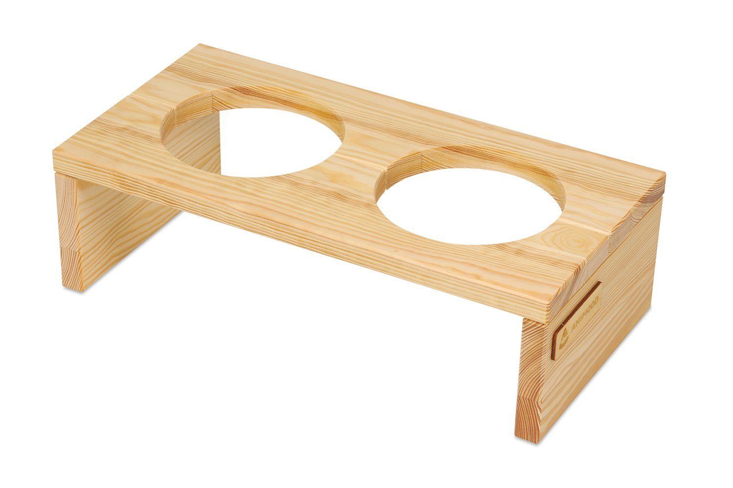 Animood Futterstation Futterstation Hundenapfständer Gloria naturbelassen M 42x22x12 cm, Edelstahl