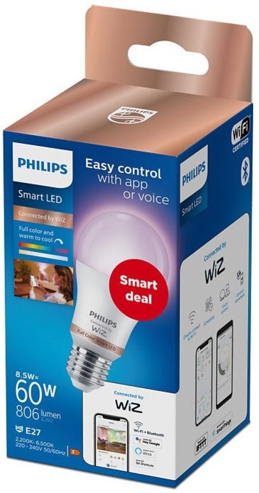 Full LED-Leuchtmittel Smart Deal - LED-Standardlampe WiZ - weiß Color Philips