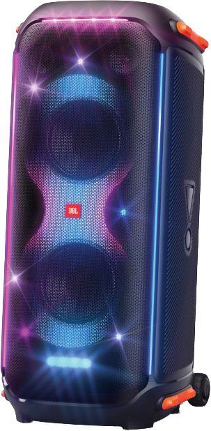 JBL PartyBox 710 Party-Lautsprecher 800 robuste Handlicher und und Räder, (Bluetooth, Gitarren- Mikrofon-Eingänge W), Griff