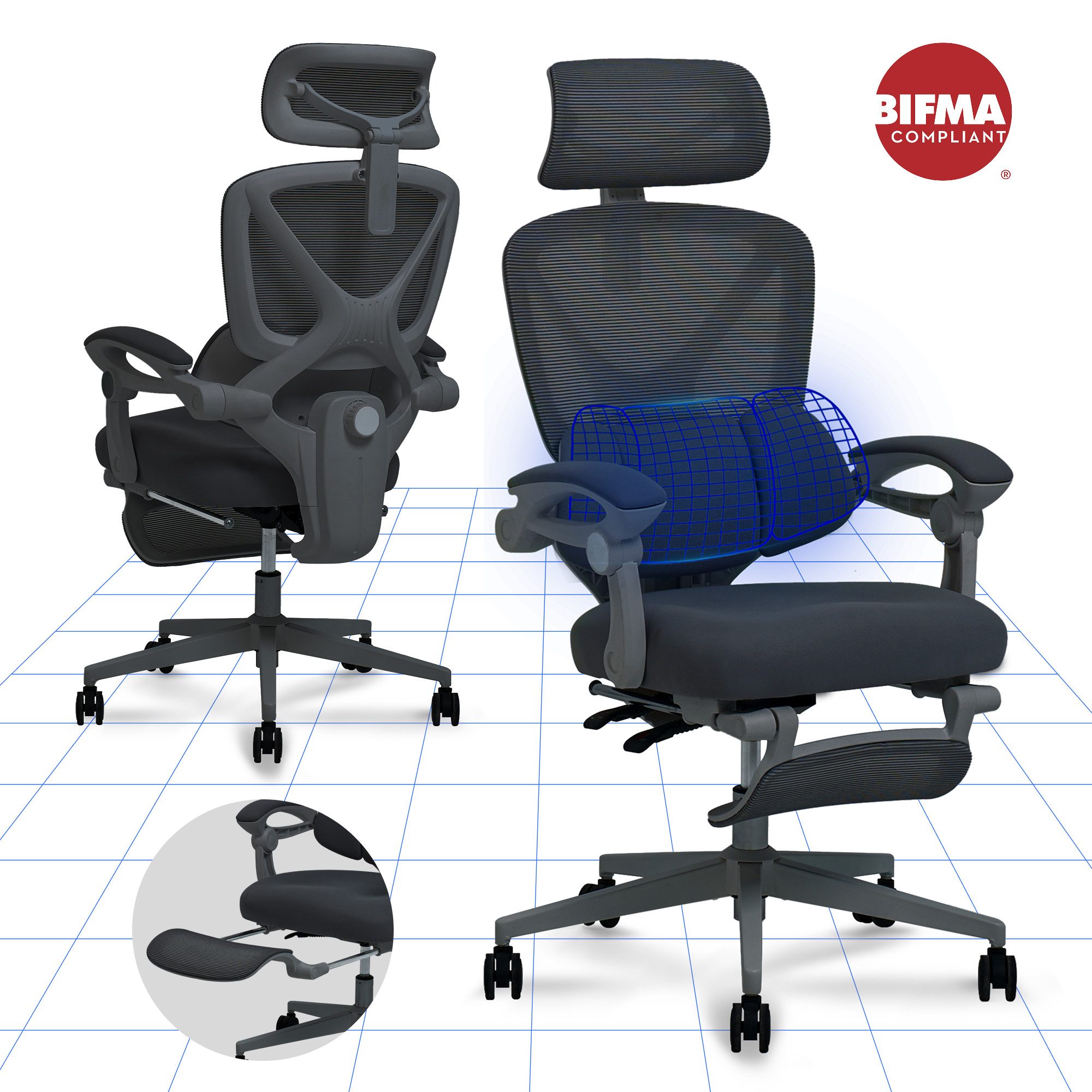 FLEXISPOT Drehstuhl Ergonomischer Bürostuhl mit X-Design (135° neigbare Rüc günstig online kaufen