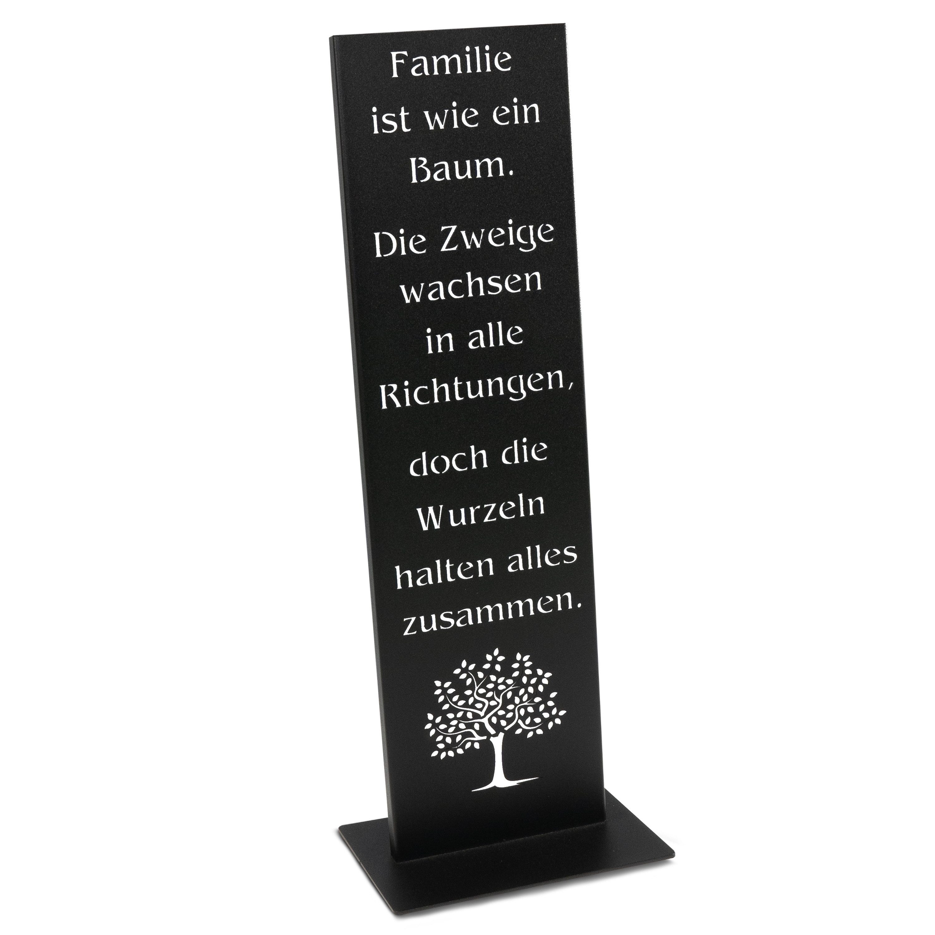 Rostikal Metallschild Gartenschild Metall Deko Familie Spurchtafel Gartendeko schwarz, (1 St), Handmade