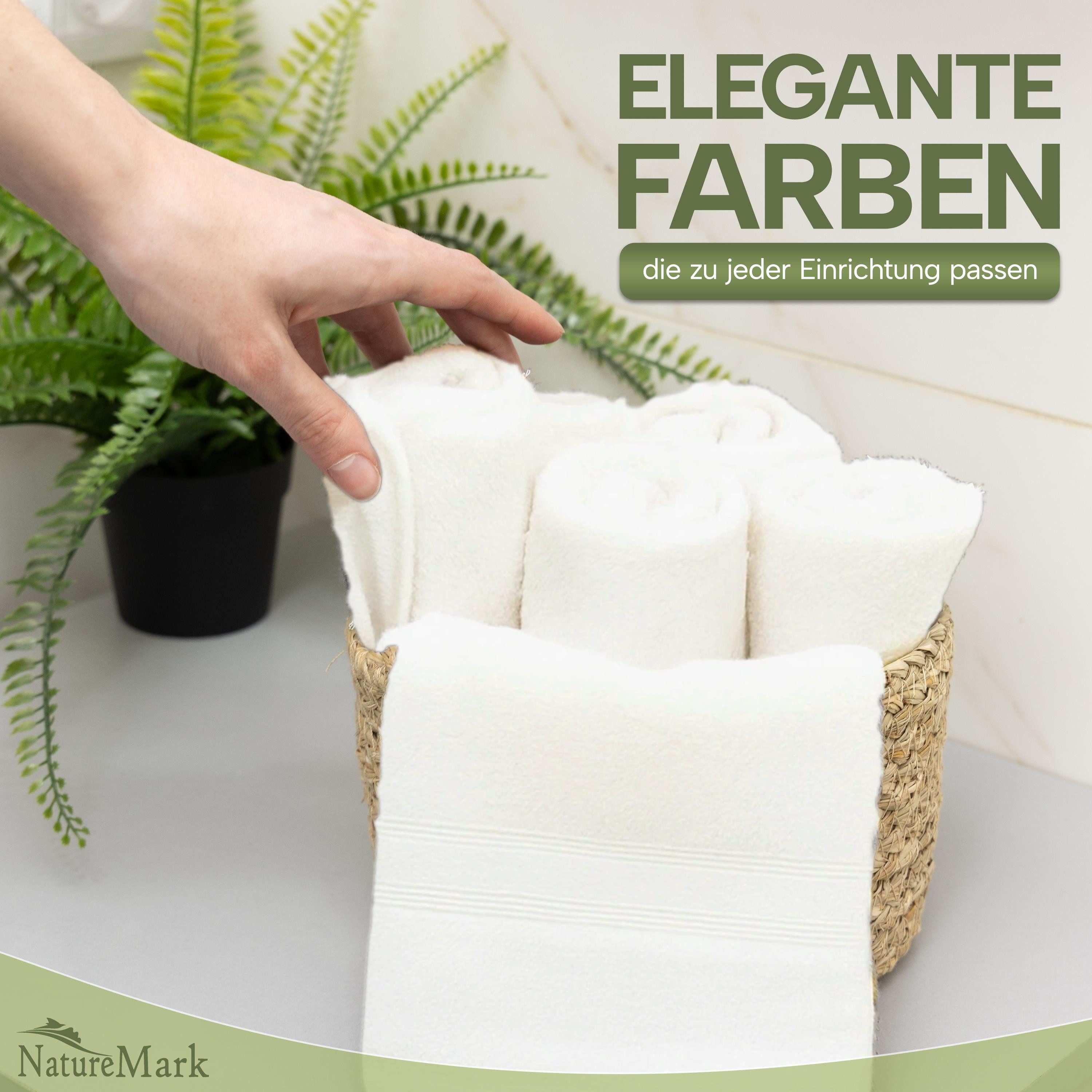 NatureMark Gästehandtuch Gästetuch 500gsm, 100% Baumwolle günstig online kaufen