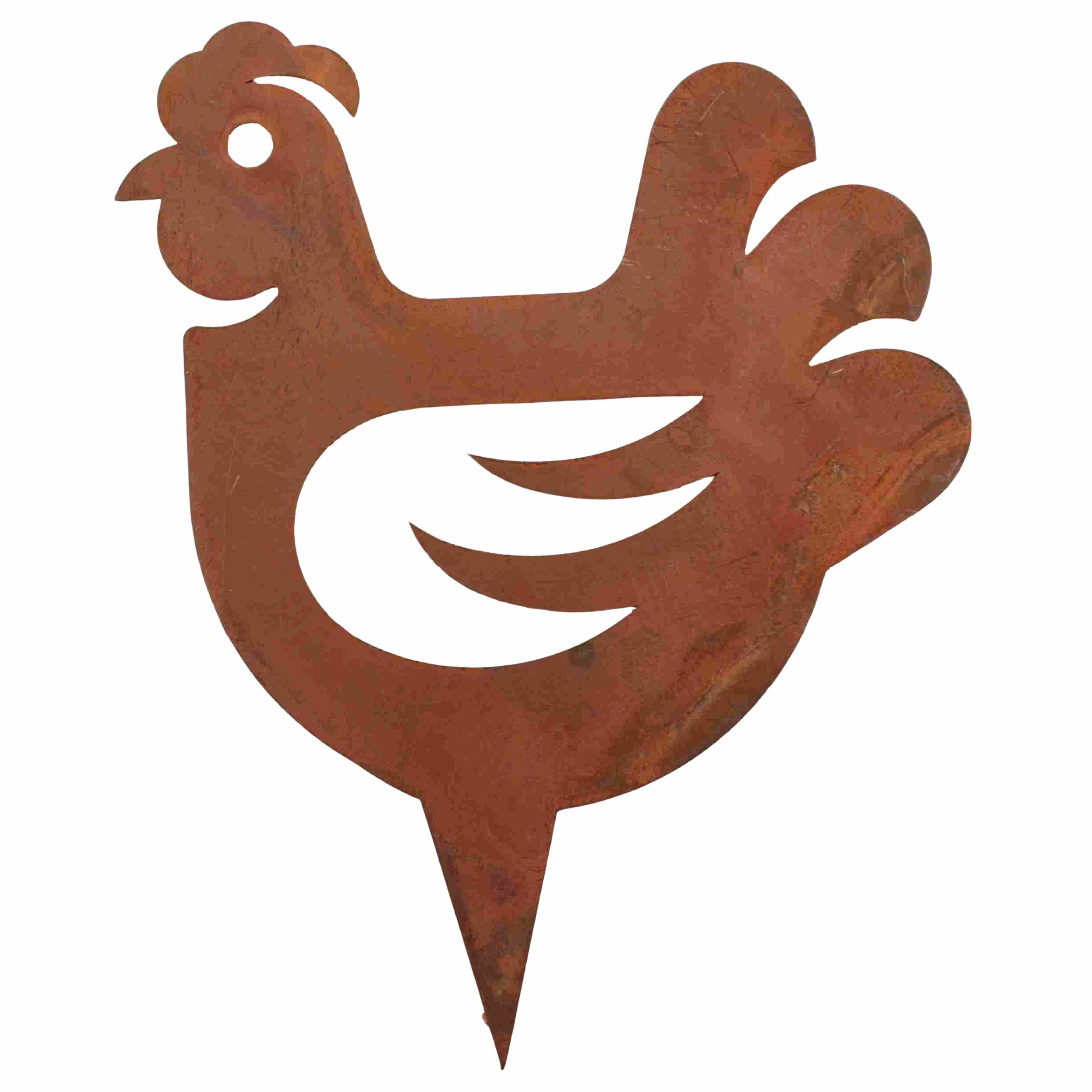Rostikal Dekofigur Hahn und Huhn Gartenstecker, günstig online kaufen