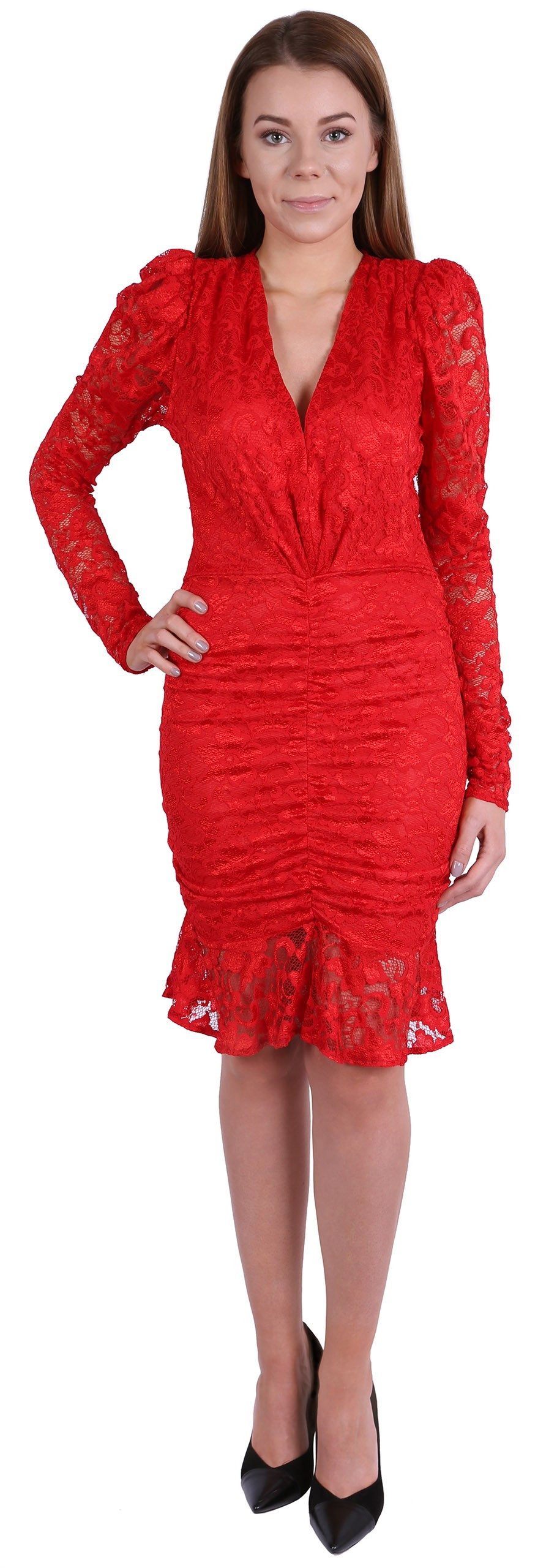 Sarcia.eu Spitzenkleid John Zack Rotes Spitzenkleid M