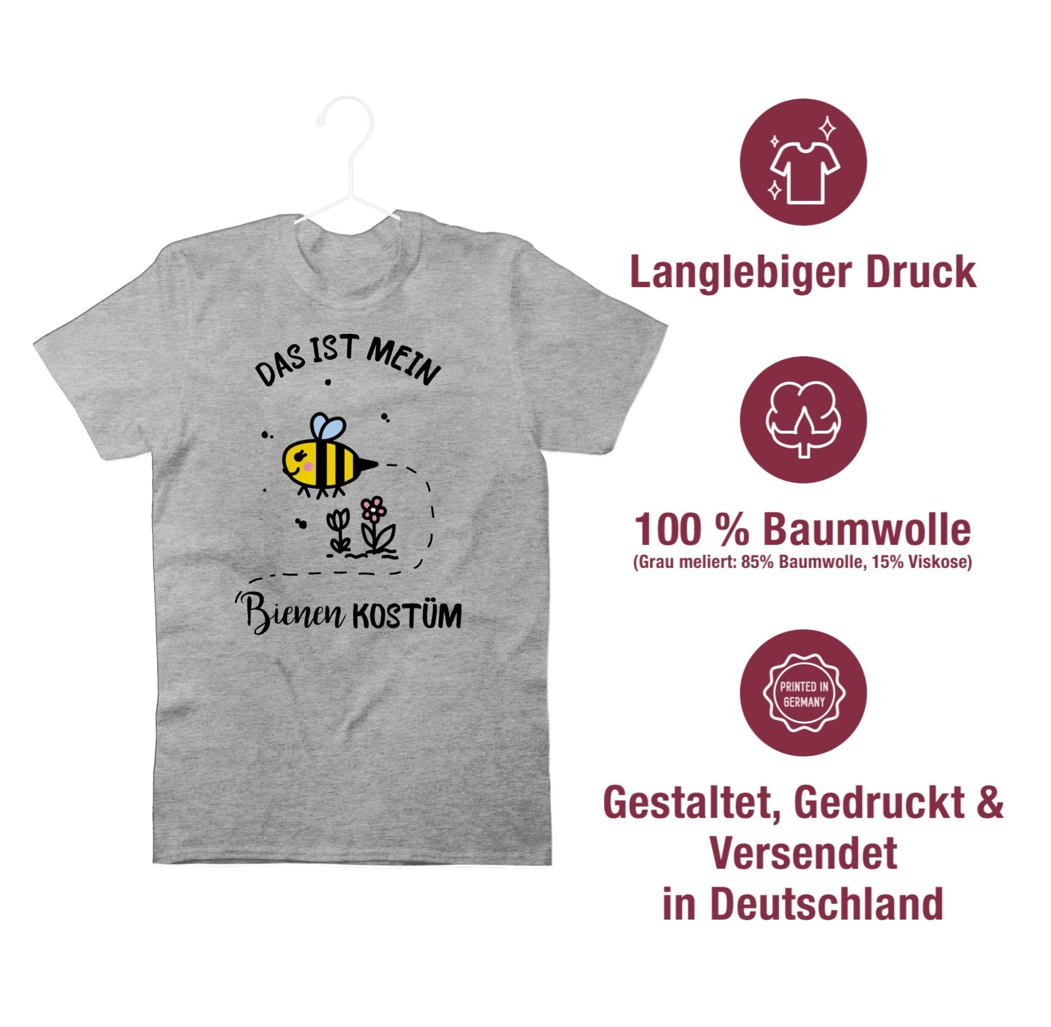 ist meliert Karneval Das Shirtracer Grau Outfit Kostüm Bienen 3 T-Shirt mein