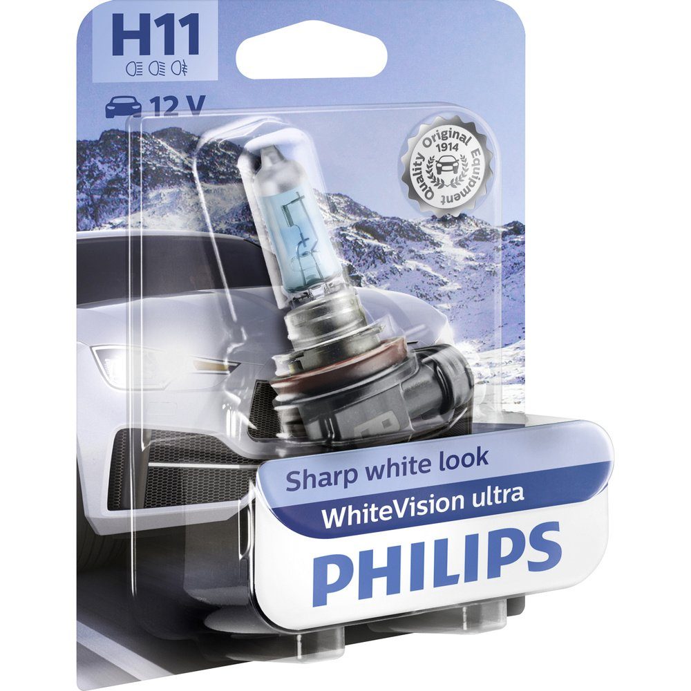 Philips 12362WVUB1 Halogen Ultra Leuchtmittel KFZ-Ersatzleuchte H11 12 WhiteVision Philips 55 W