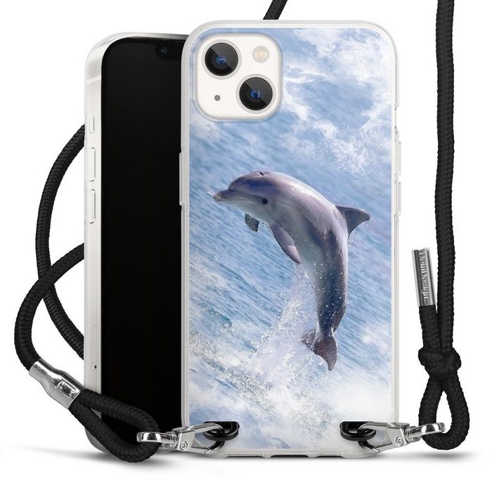 DeinDesign Handyhülle Delfine Meer Wal Springender Delphin Apple iPhone 13 Handykette Hülle mit Band Case zum Umhängen