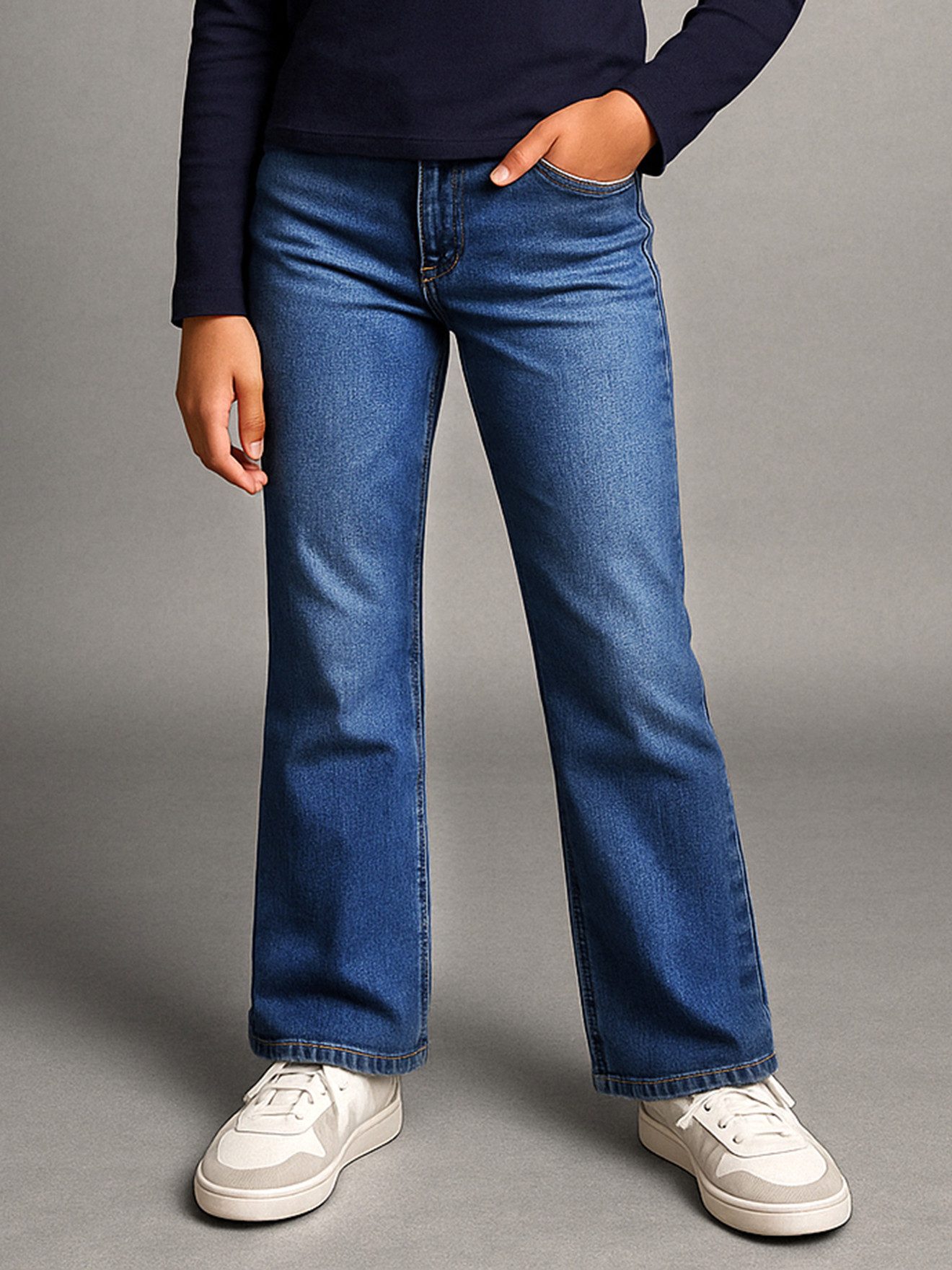jonen 7/8-Caprijeans Mädchen Flared-Jeans