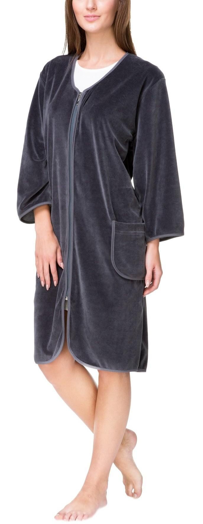 Aquarti Damenbademantel Aquarti Damen Velours Bademantel Morgenmantel Kurz günstig online kaufen