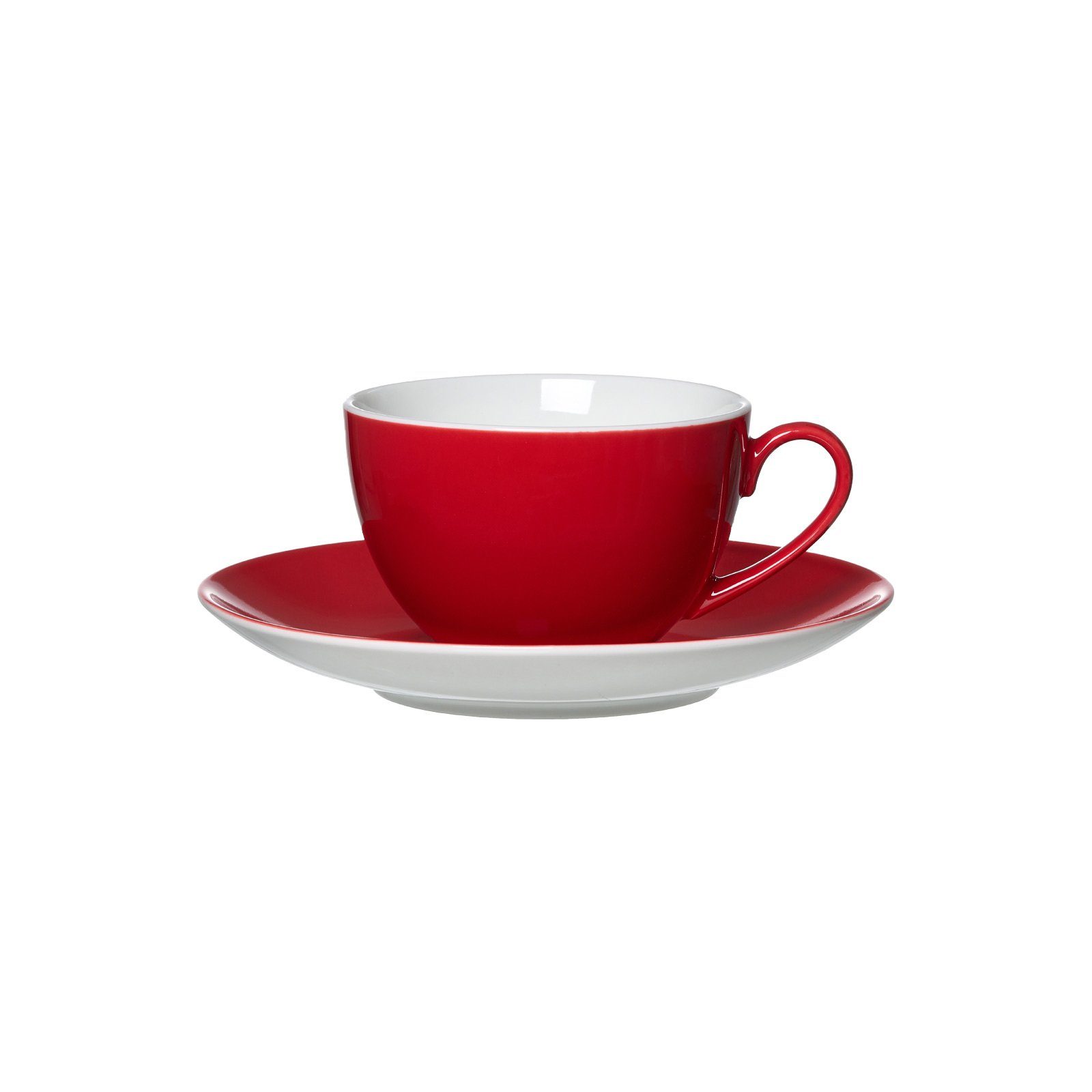Ritzenhoff & Breker Tasse Doppio Kaffeetasse mit Untertasse 200 ml, 2-tlg., Porzellan