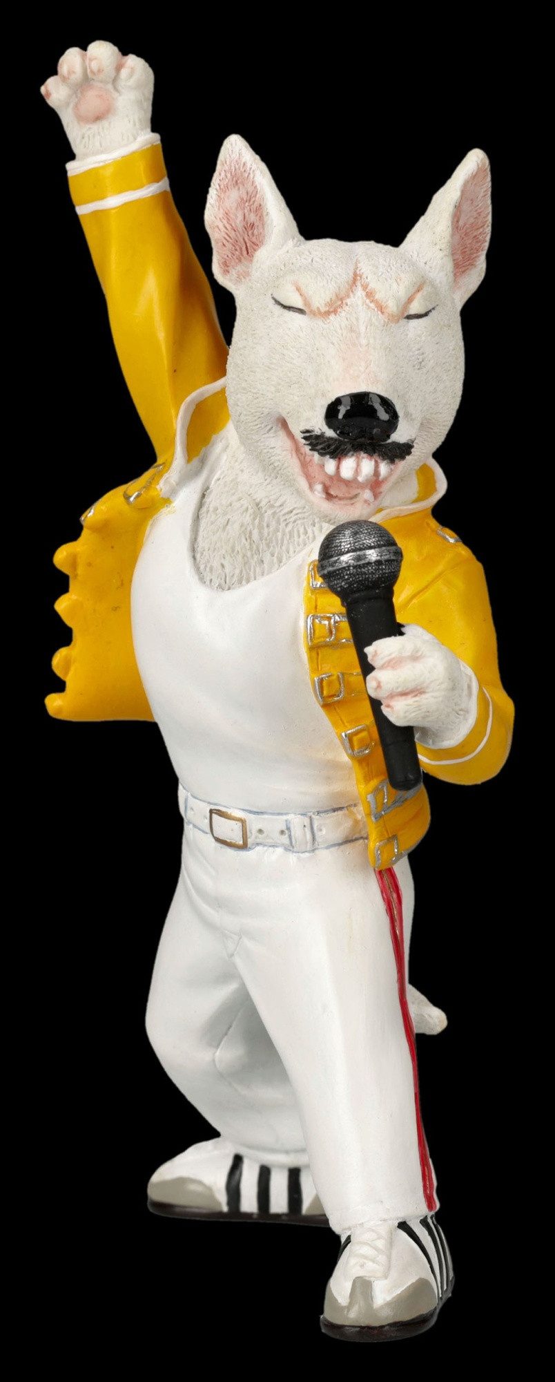 Figuren Shop GmbH Tierfigur Bull Terrier Figur – Freddy Rockstar Hund Tierfigur Veronese 13 cm