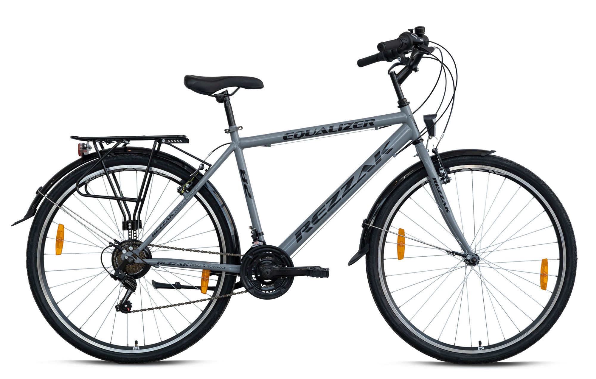 Rezzak City Bike, Men's City Bike, 28-inch, Boys' Bike, Road Legal, 21-Speed ​​Shimano Derailleur Gears