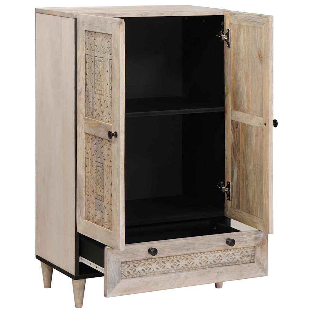 vidaXL Highboard 60 x 33 x 100 cm Hochboard aus massivem Mangoholz mit 1 Schublade und
