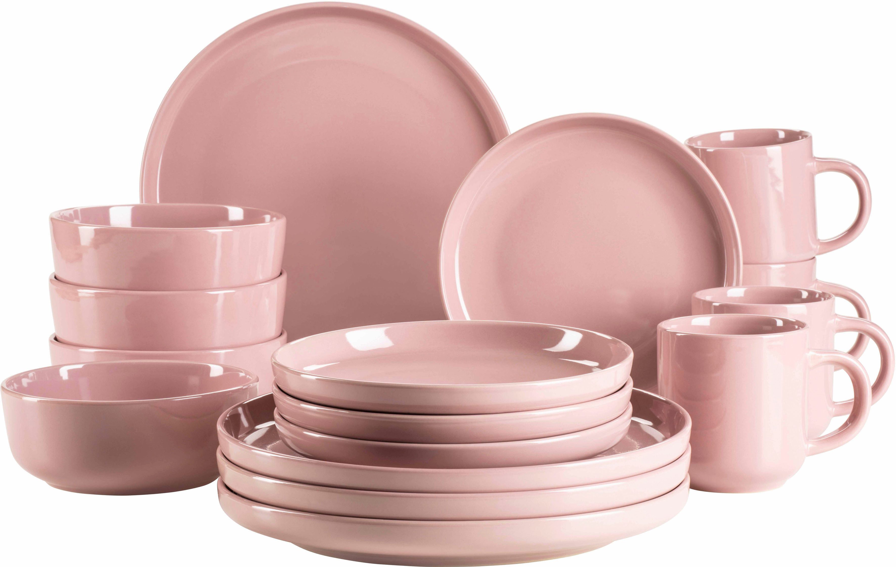 my home Комбинированное обслуживание Kosima (16-tlg), 4 Personen, Steinzeug, 16 Teile, Geschirrset für 4 Personen