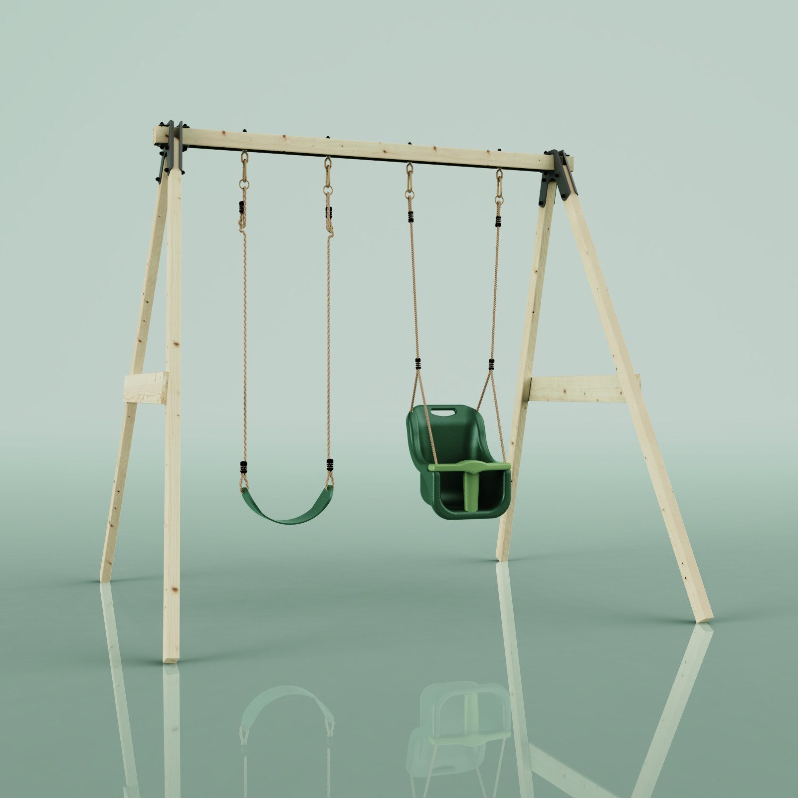 OutdoorToys Schaukelkombination Schaukel Lilie, aus Holz in Dunkelgrün