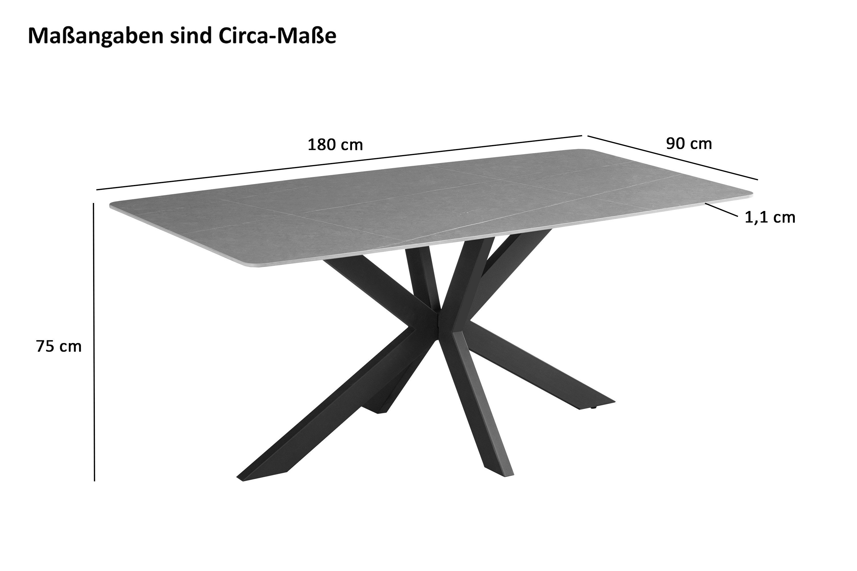 Trelevo® Esstisch Aushda 180, Keramik, verschiedene günstig online kaufen
