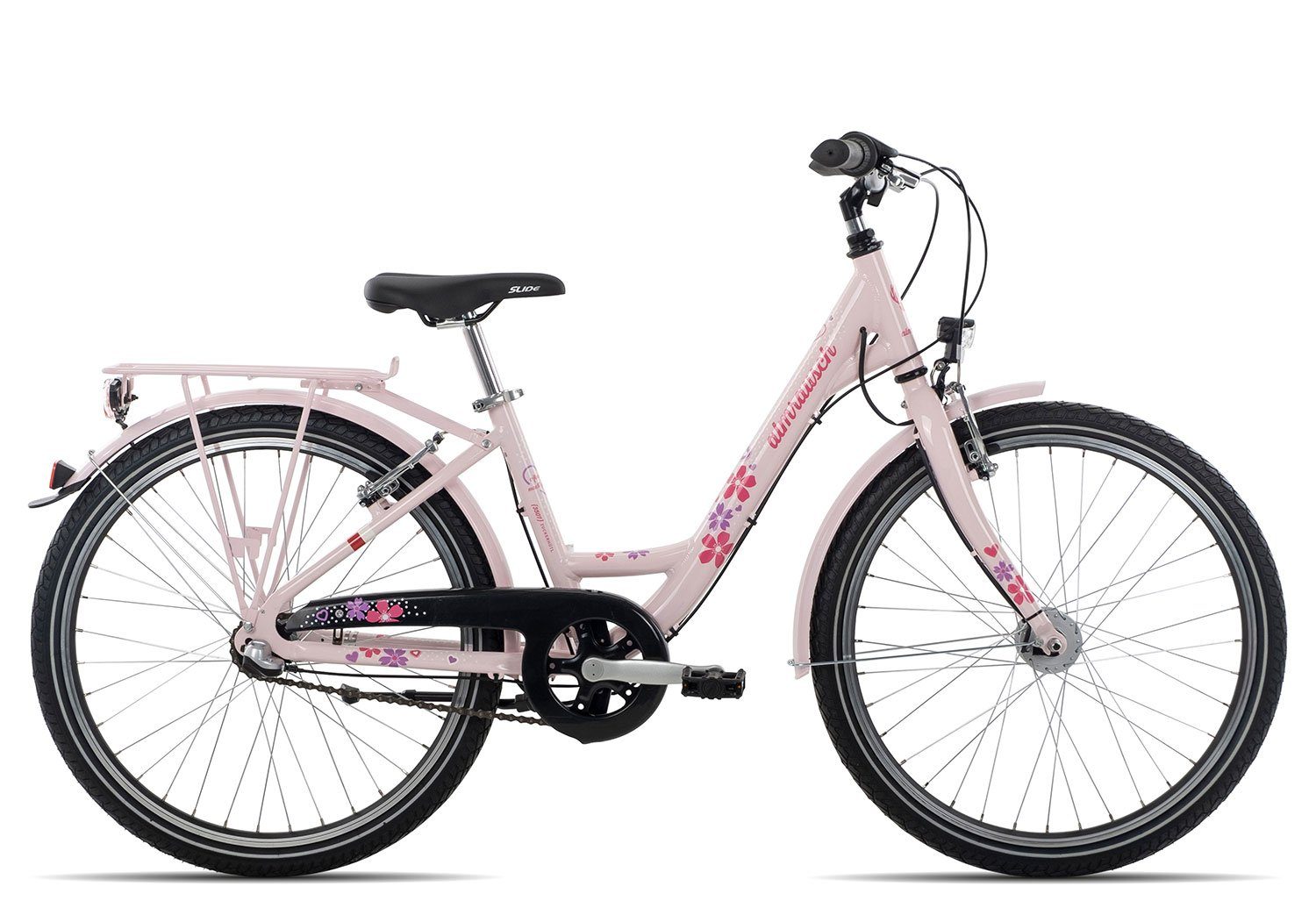 Almrausch Kinderfahrrad Zucker 3 24 Wave 2023, 3 Gang Shimano Nexus 3 Rücktritt Schaltwerk, Nabenschaltung Rücktritt, Jugendfahrrad 24 Zoll violett/rosa sakura pink