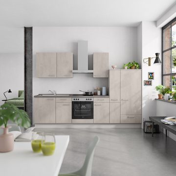 nobilia® Küchenzeile "Riva basic", vormontiert, Ausrichtung wählbar, Breite 300 cm, mit E-Geräten