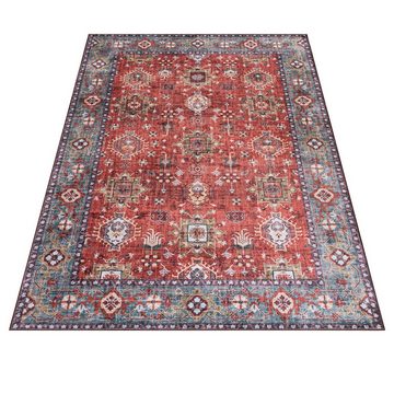 Orientteppich Teppich Oriental Orientteppich Wohnzimmer Orient Muster Rot, Mazovia, 80 x 150 cm, Fußbodenheizung, Allergiker geeignet, Rutschfest